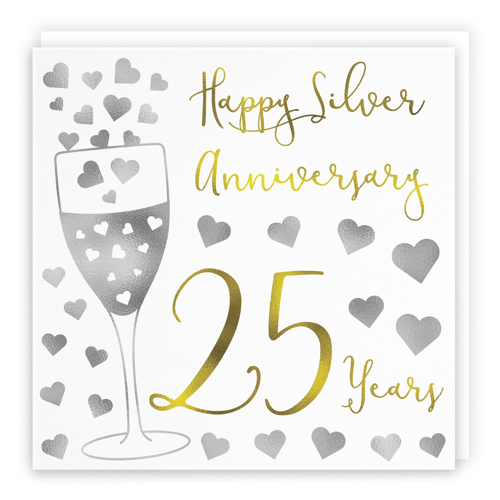 25th Anniversary Card Silver Hearts - Default Title (B08FH957HF)
