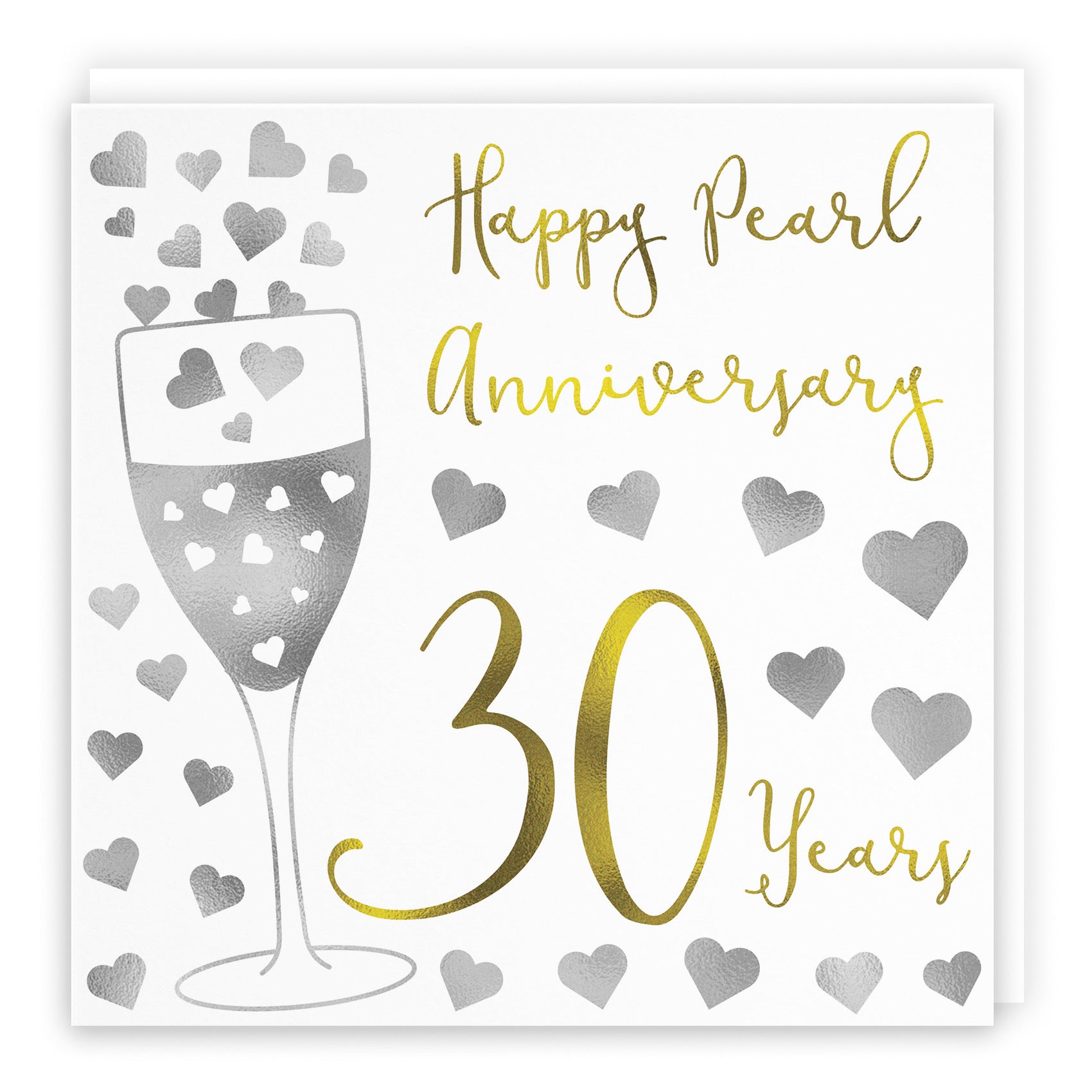 30th Anniversary Card Silver Hearts - Default Title (B08FHB275D)