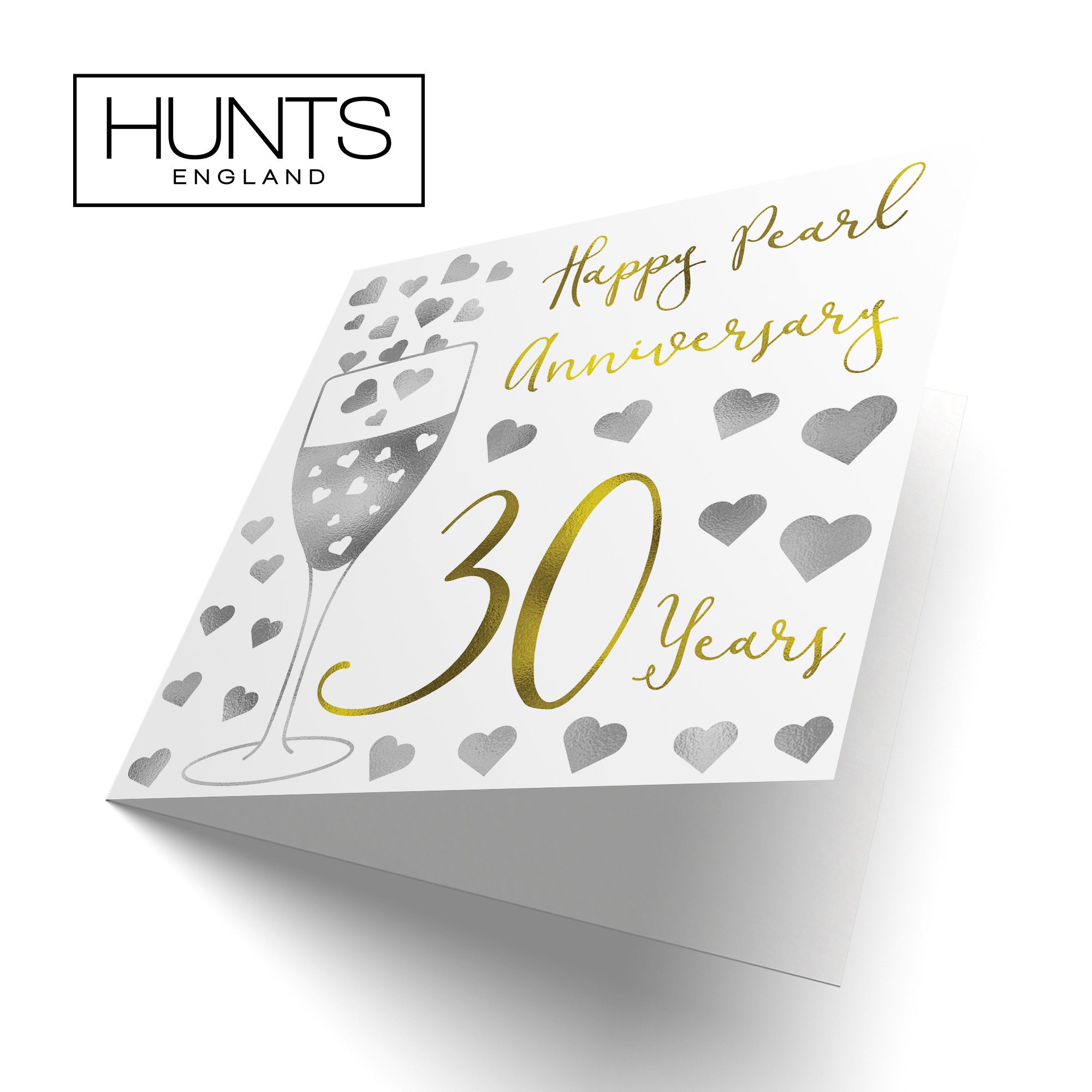 30th Anniversary Card Silver Hearts - Default Title (B08FHB275D)