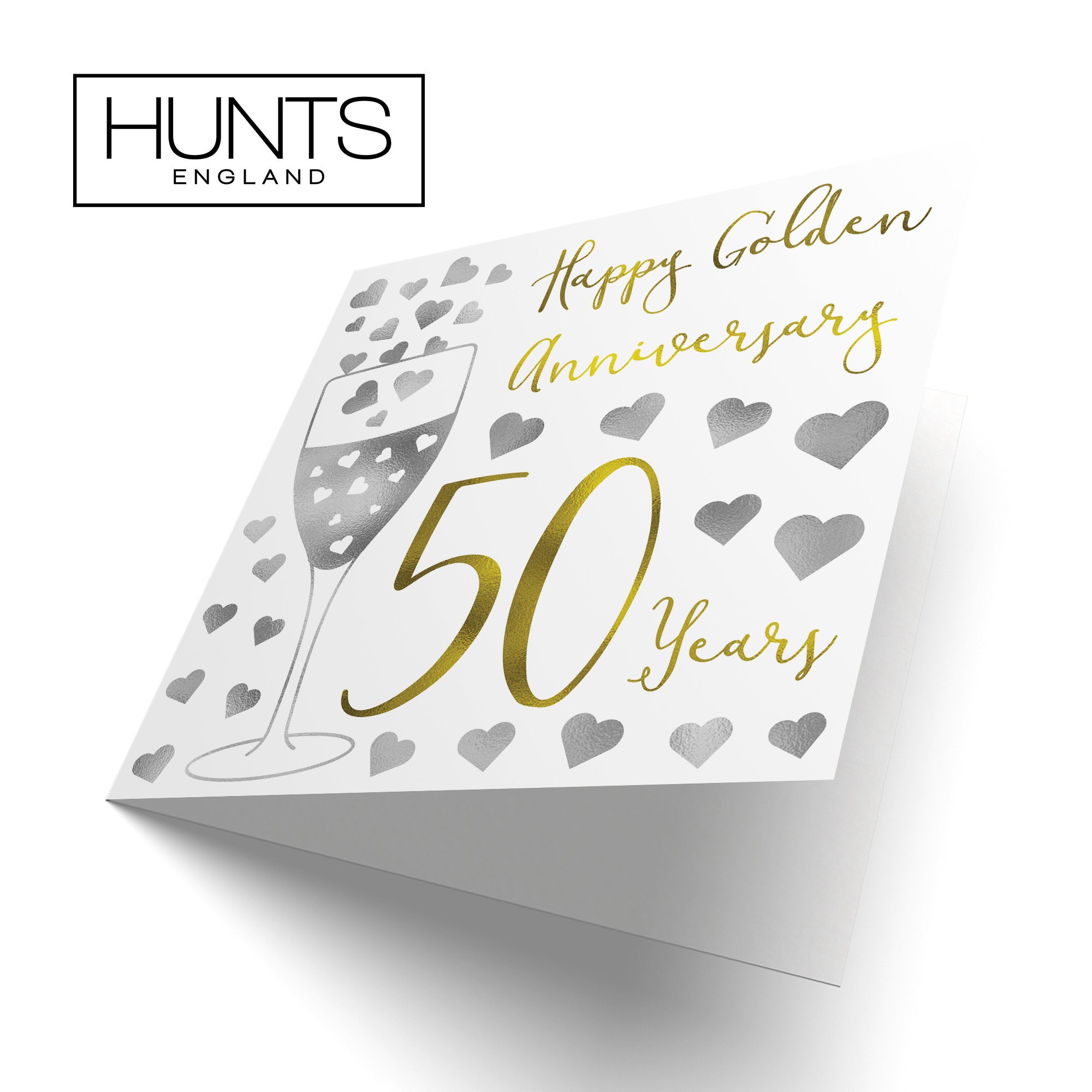 50th Anniversary Card Silver Hearts - Default Title (B08FHB81B4)