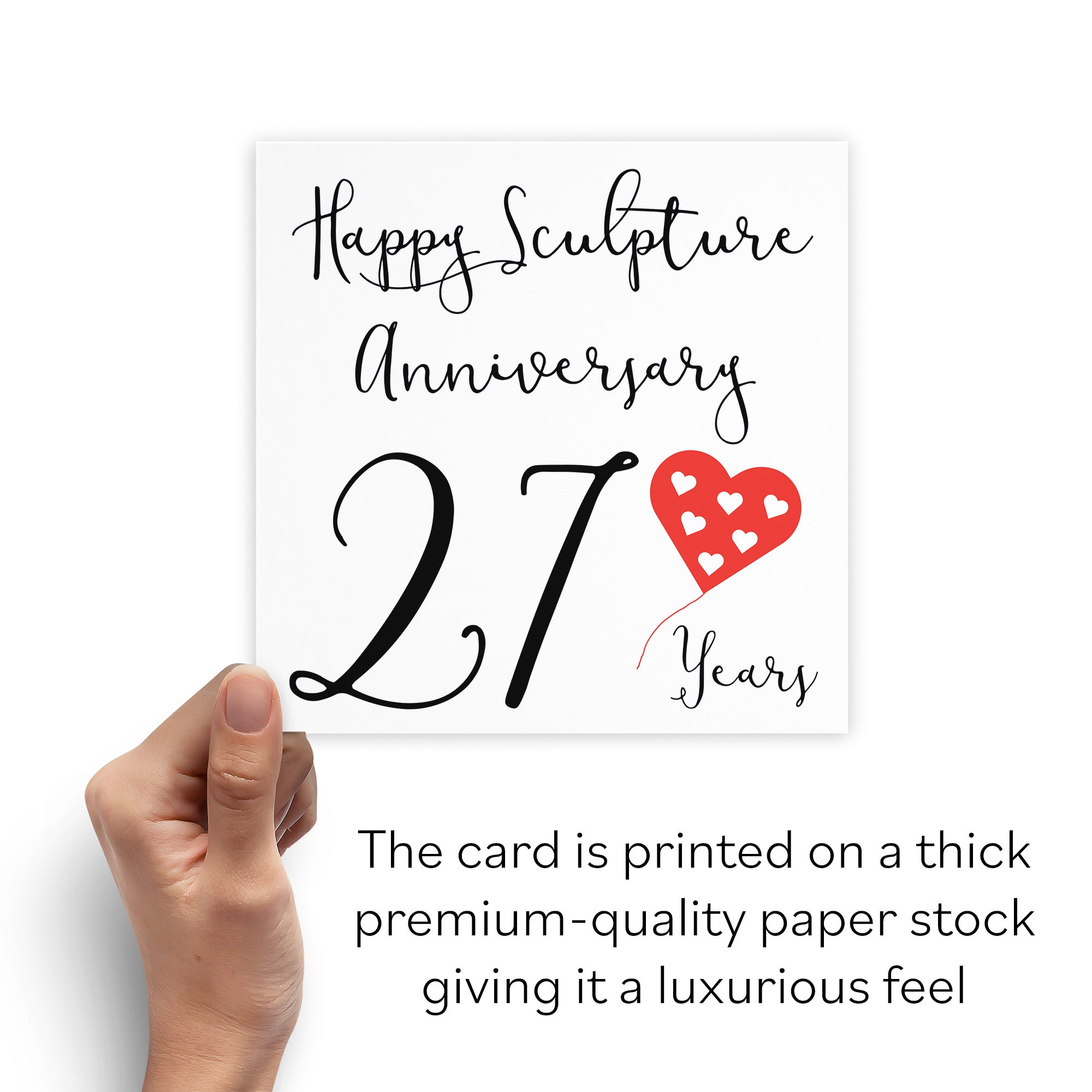 27th Anniversary Card Red Heart - Default Title (B08FHCMHBN)