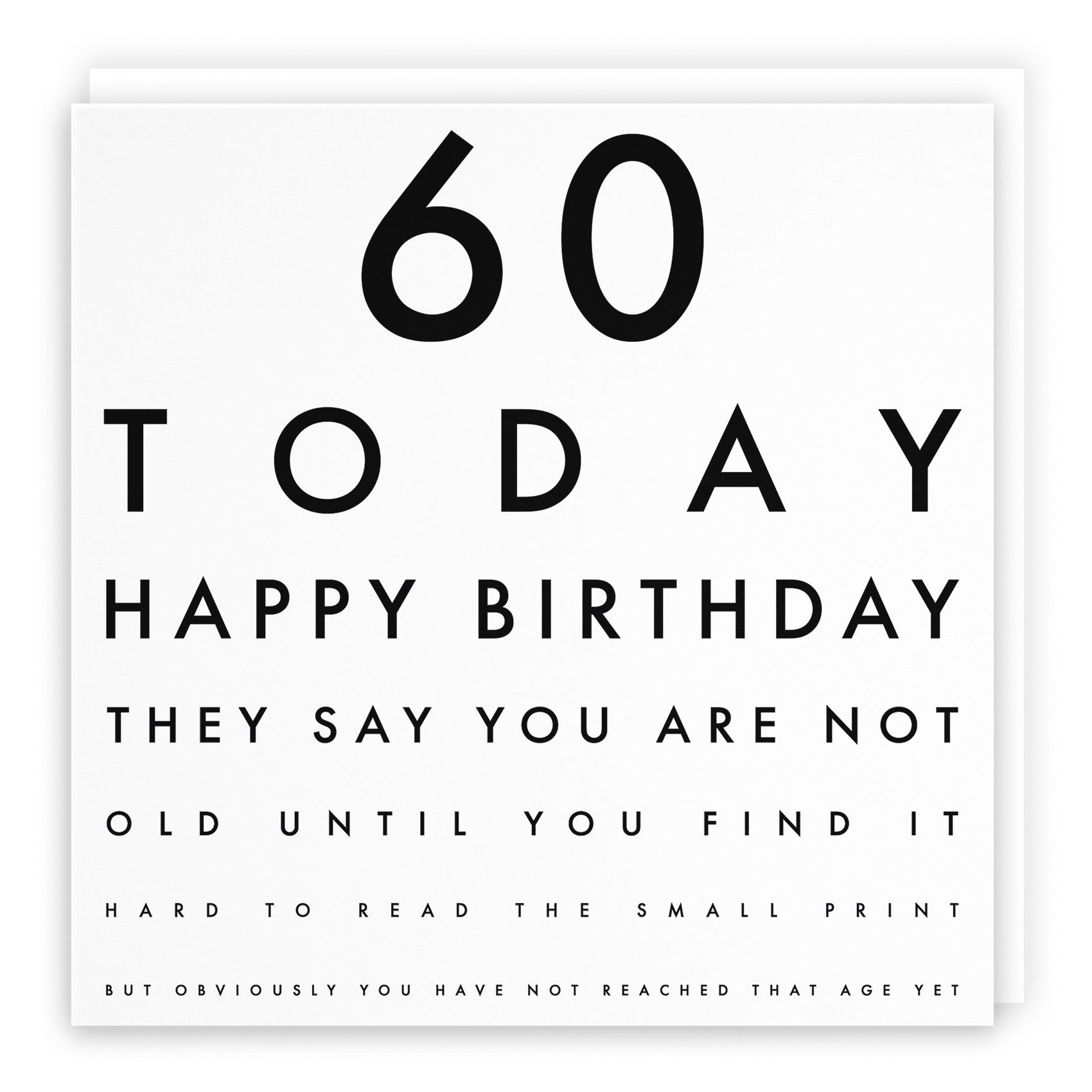 60th Birthday Eye Sight Joke Card Letters - Default Title (B08GZJX7HM)