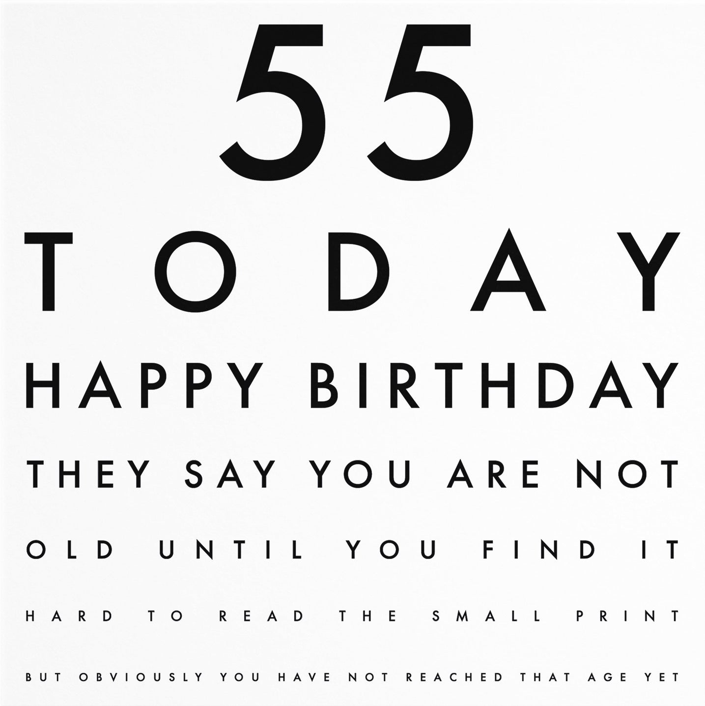 55th Birthday Eye Sight Joke Card Letters - Default Title (B08GZLHTDT)