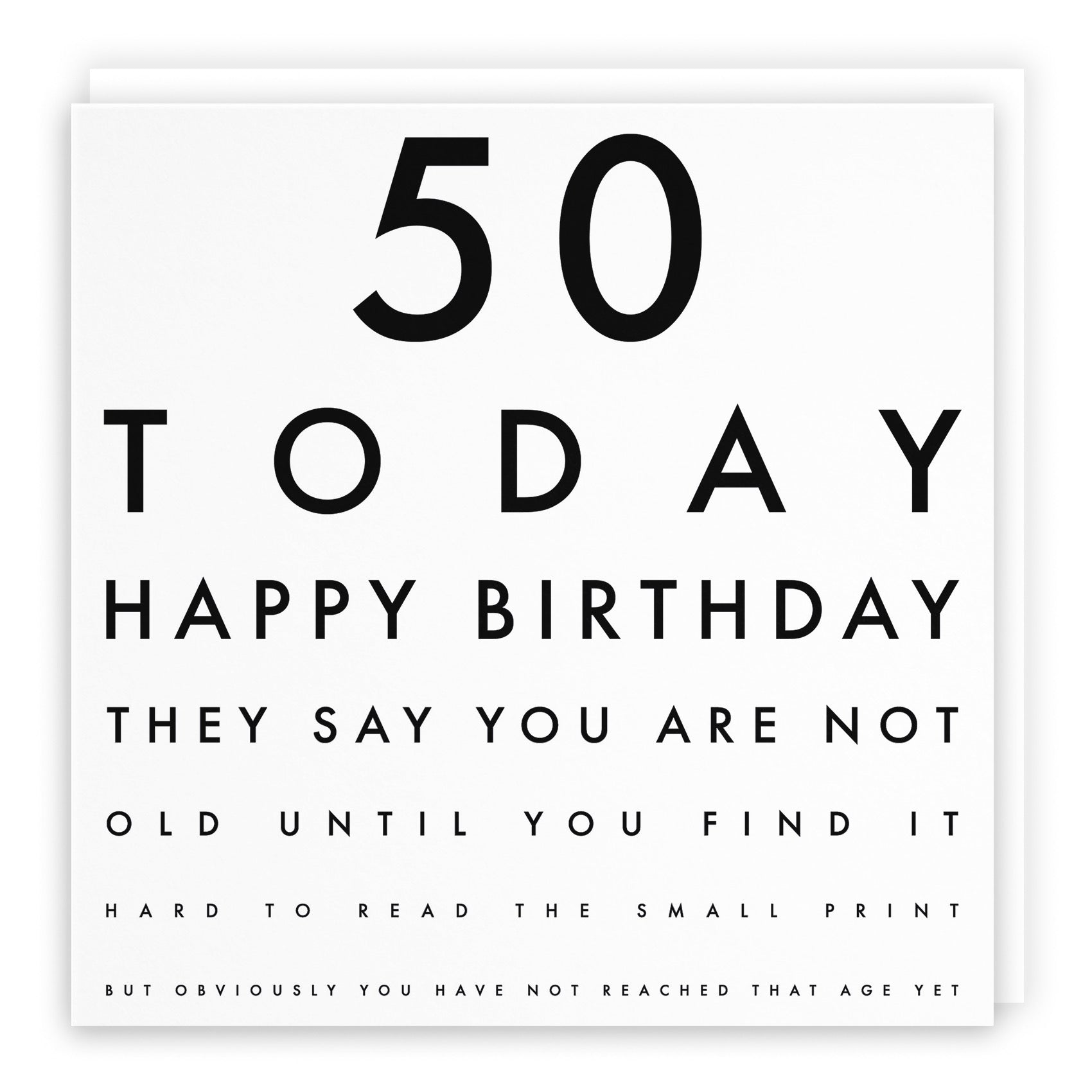 50th Birthday Eye Sight Joke Card Letters - Default Title (B08GZLXN2X)