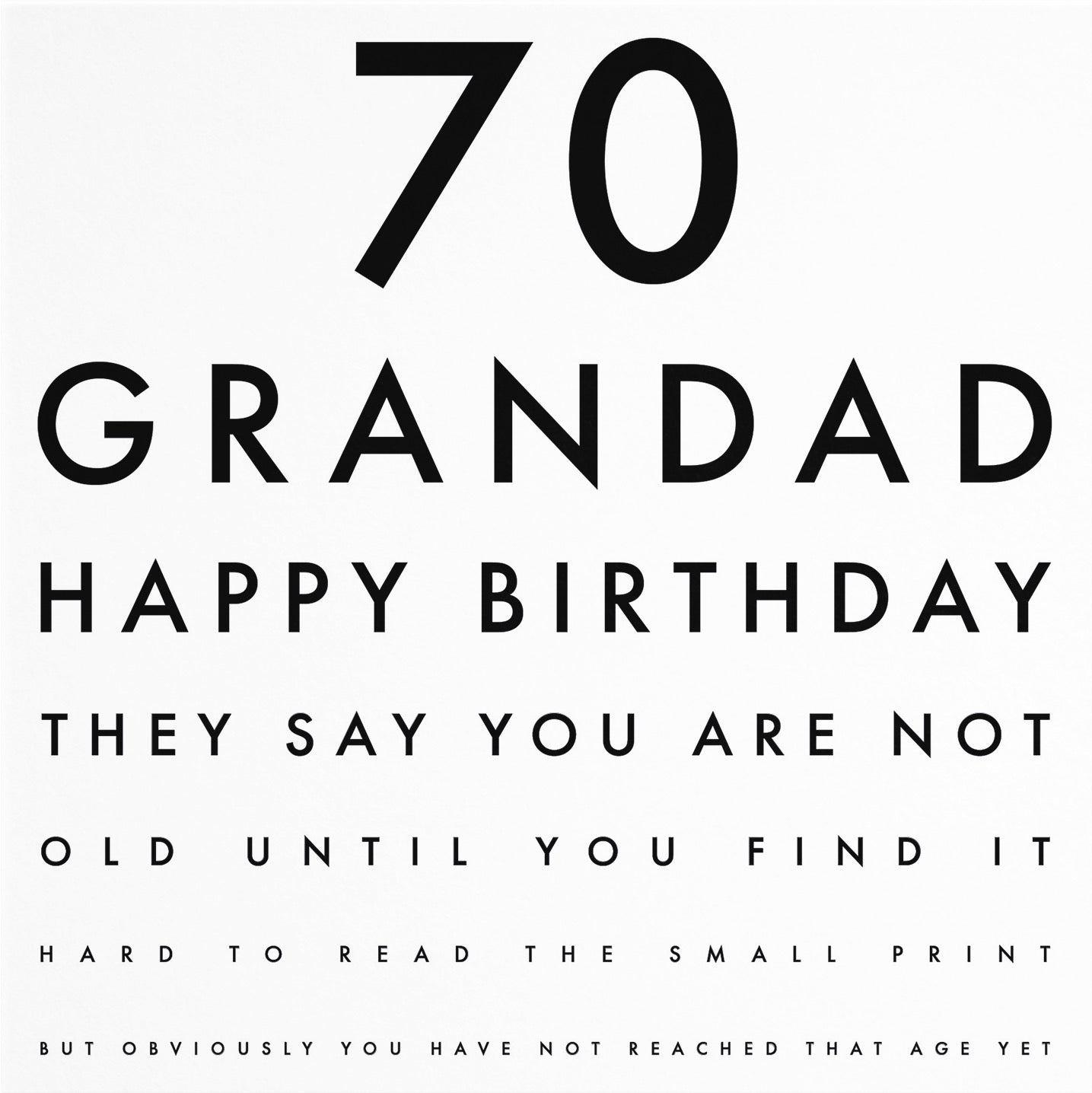 70th Grandad Humorous Birthday Card Letters - Default Title (B08GZQRL5S)