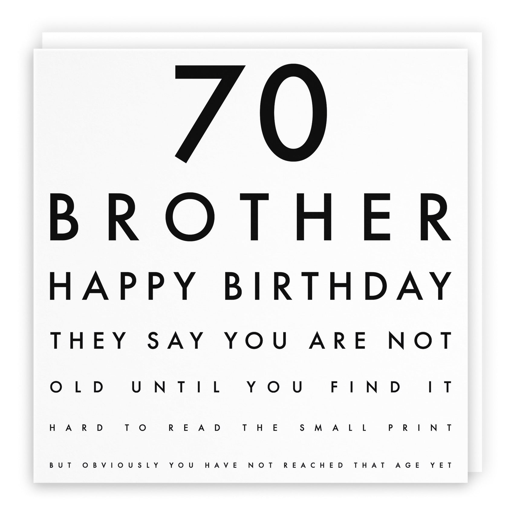 70th Brother Eye Sight Joke Birthday Card Letters - Default Title (B08GZZWPDP)