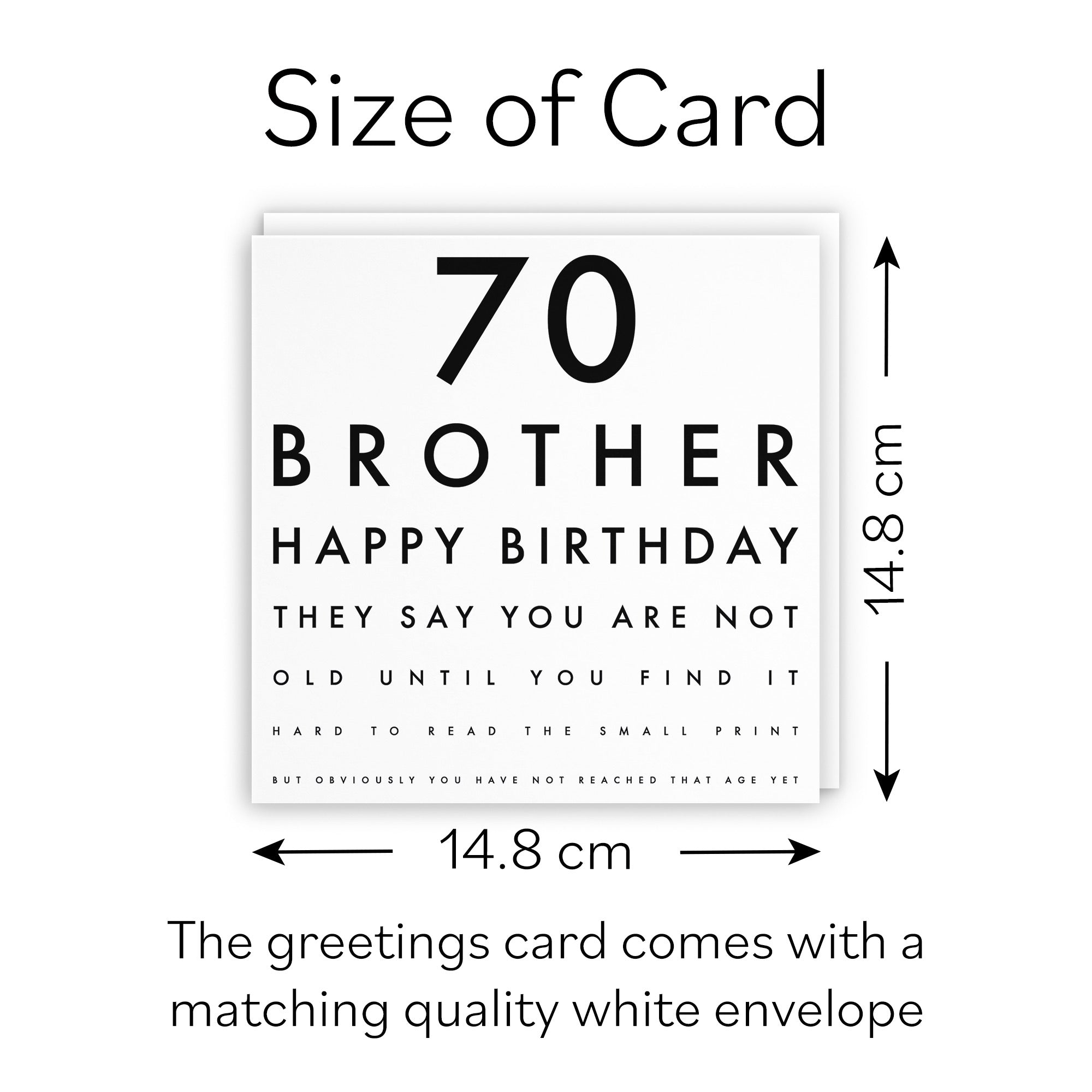 70th Brother Eye Sight Joke Birthday Card Letters - Default Title (B08GZZWPDP)