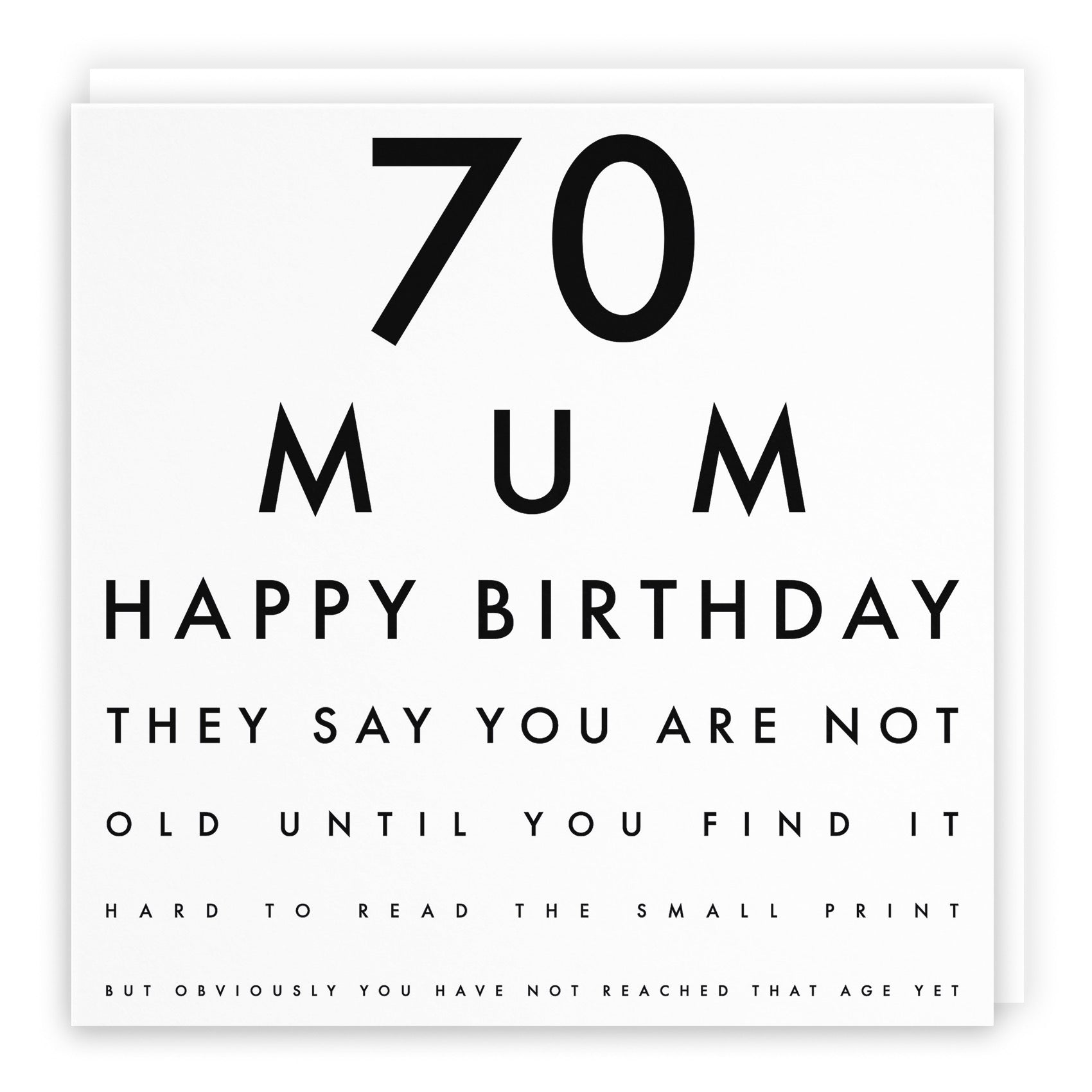 70th Mum Eye Sight Joke Birthday Card Letters - Default Title (B08H11Q2TG)