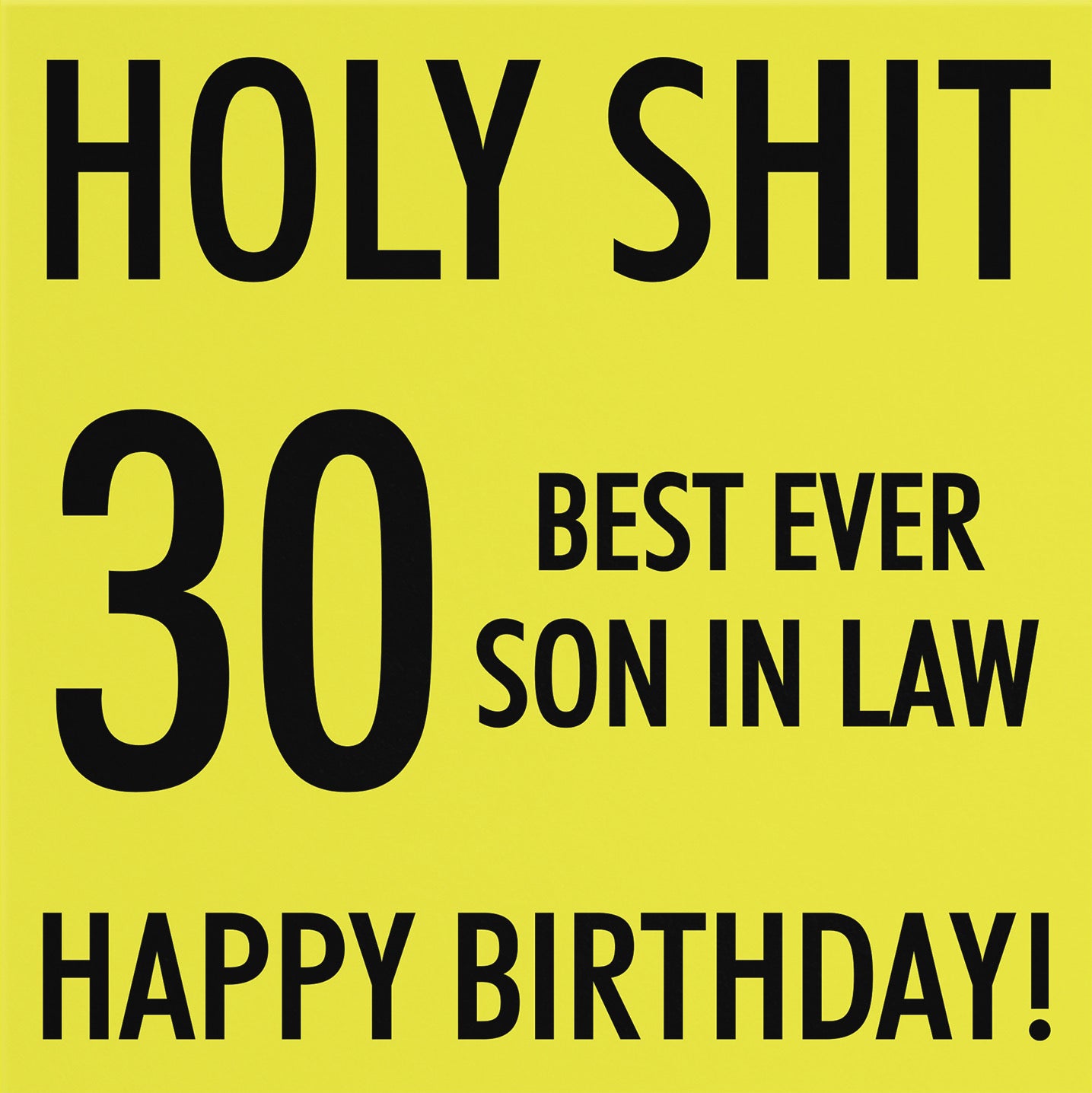 30th Son In Law Birthday Card Holy Shit - Default Title (B08K3M88CS)