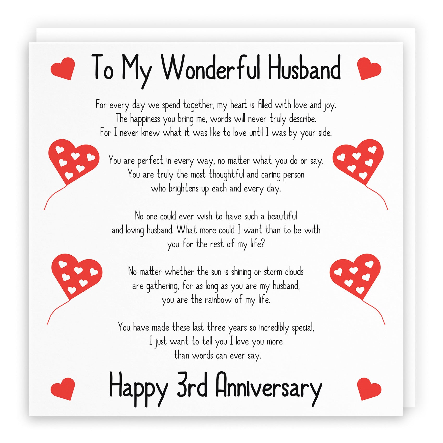 3rd Husband Anniversary Card Romantic Verses - Default Title (B08K4K8W52)