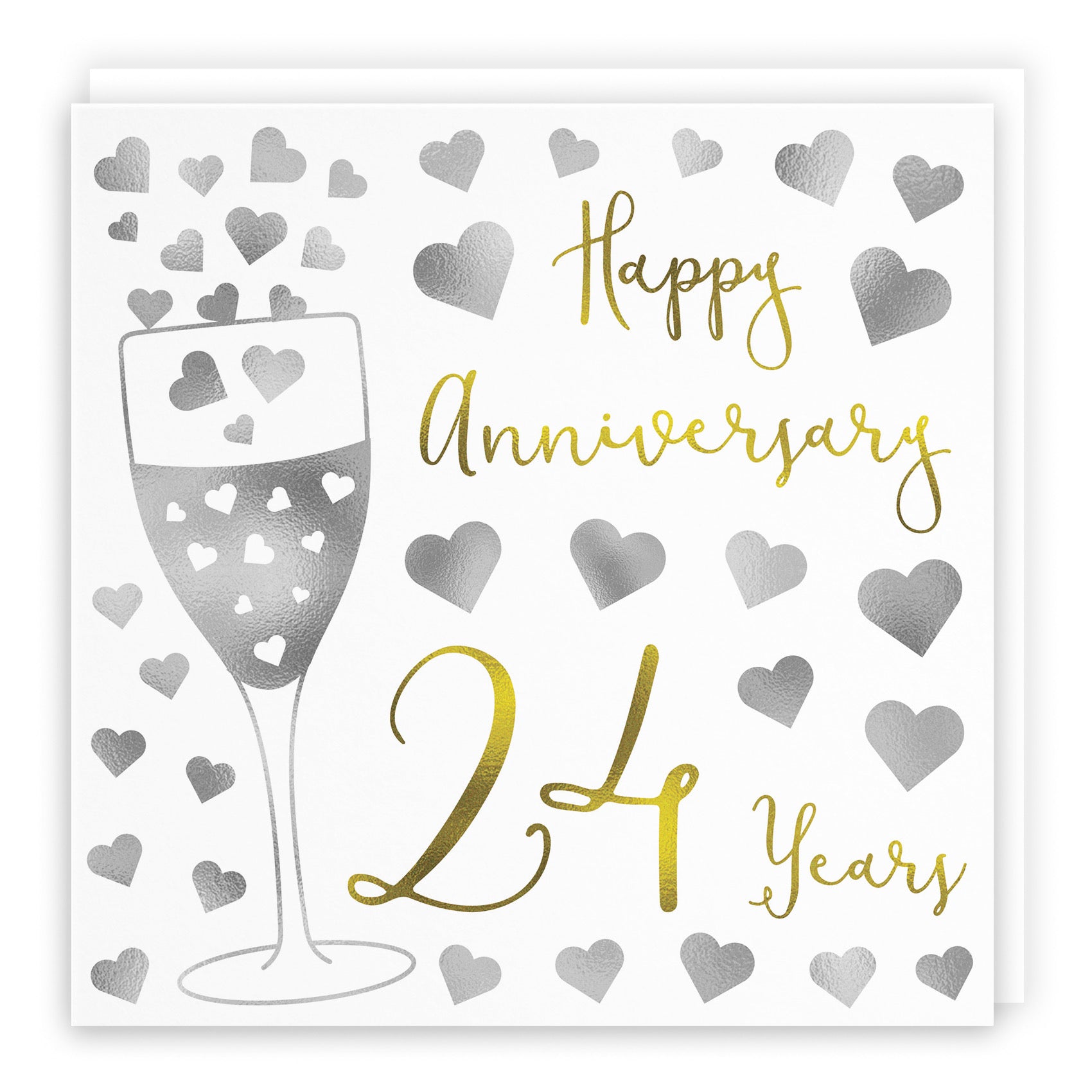 24th Anniversary Card Silver Hearts - Default Title (B08K857LCV)