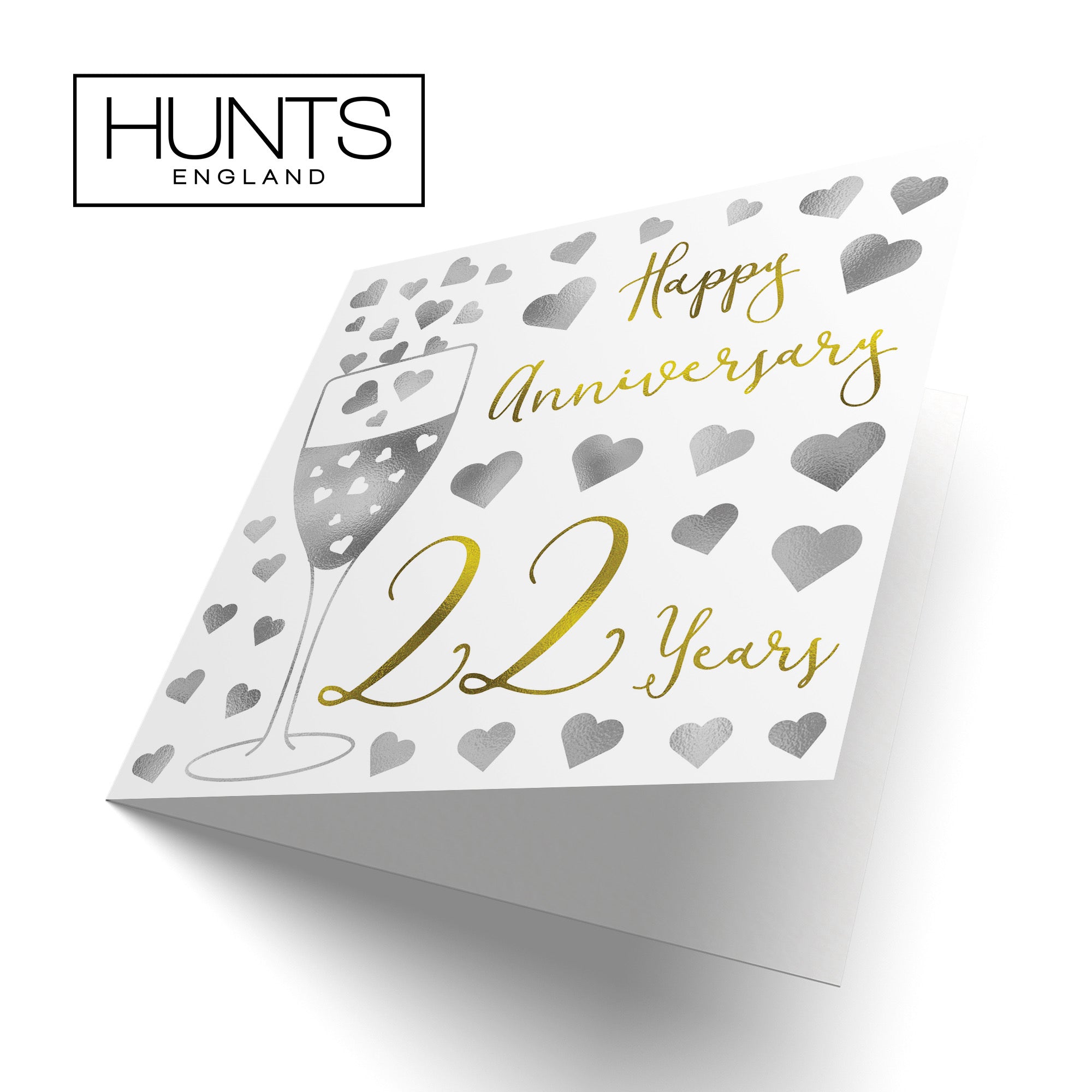 22nd Anniversary Card Silver Hearts - Default Title (B08K857WX6)
