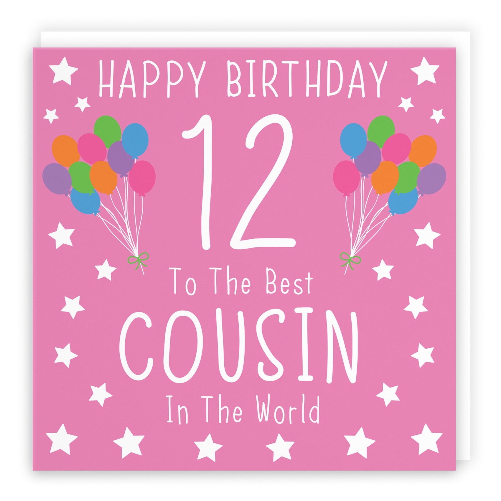 12th Cousin Female Pink Birthday Card Iconic - Default Title (B08YGTW8ZK)