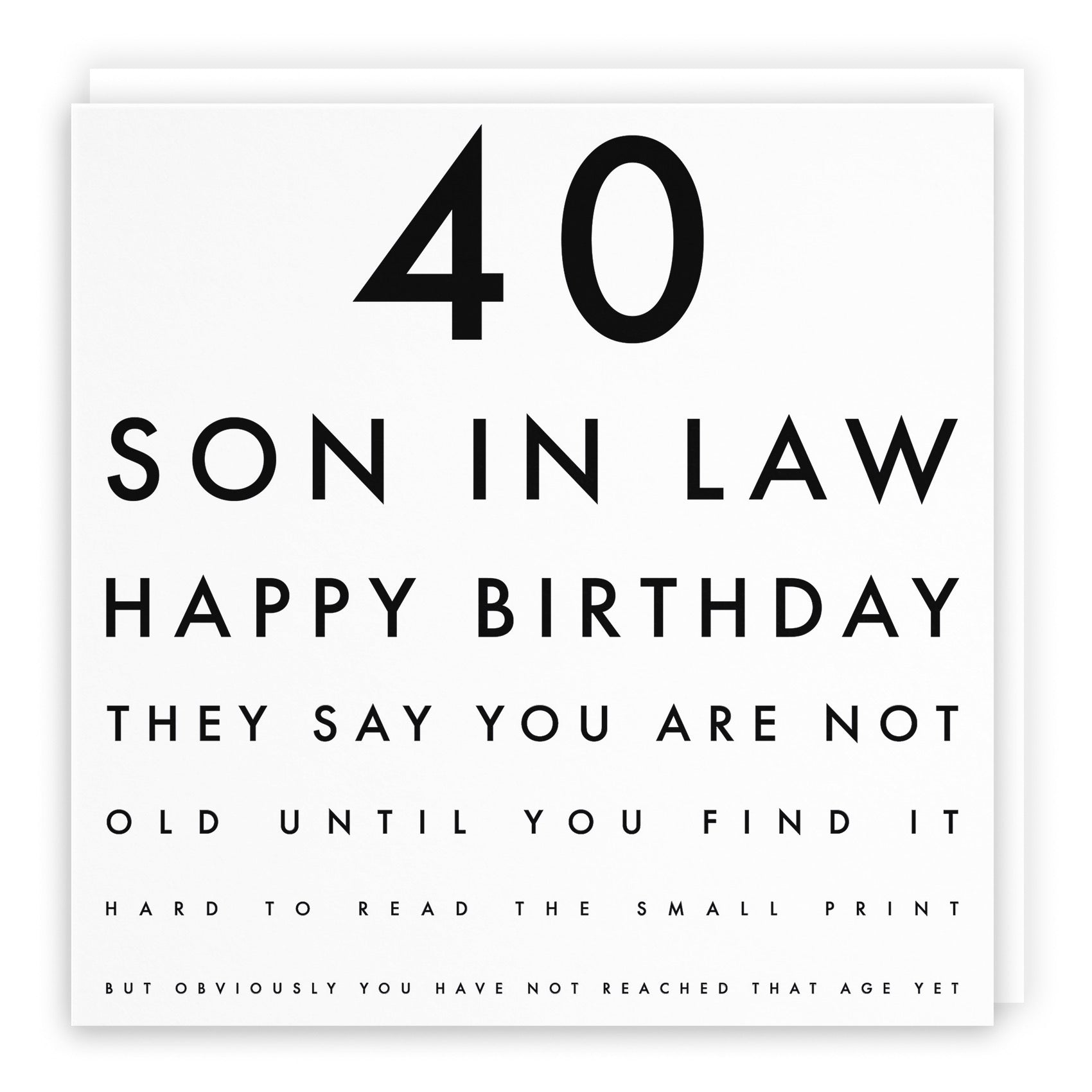 40th Son In Law Eye Sight Joke Birthday Card Letters - Default Title (B09479NJBP)