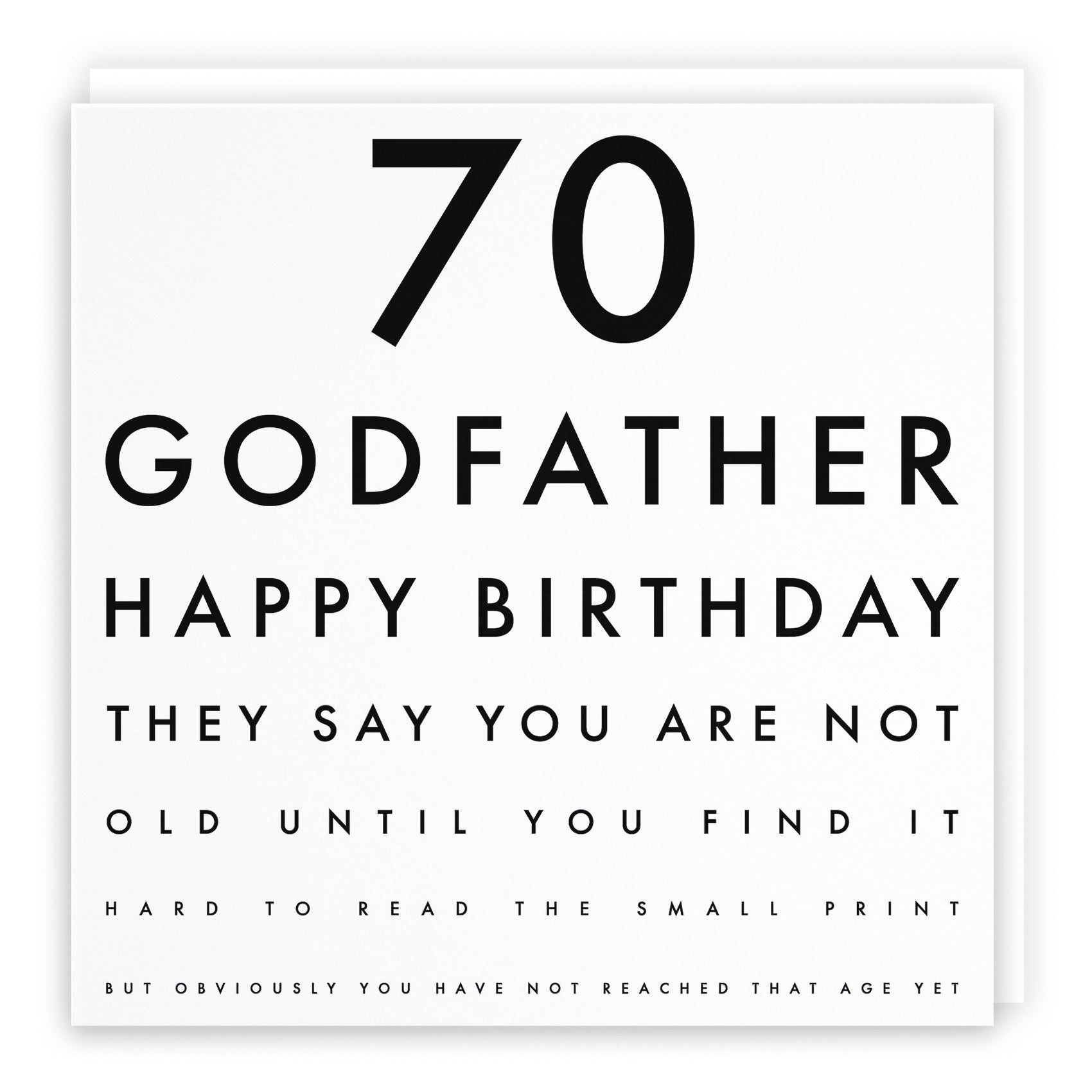 70th Godfather Eye Sight Joke Birthday Card Letters - Default Title (B0947C2VVN)