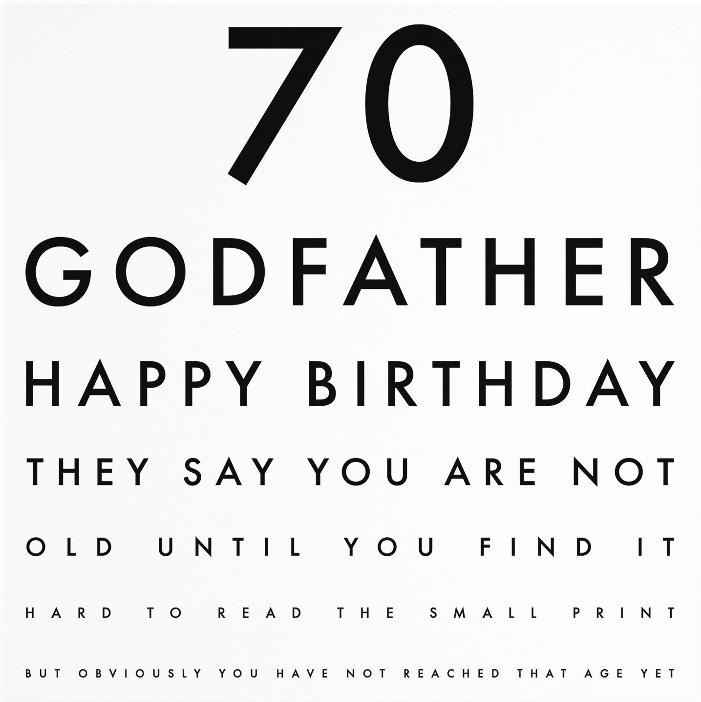 70th Godfather Eye Sight Joke Birthday Card Letters - Default Title (B0947C2VVN)