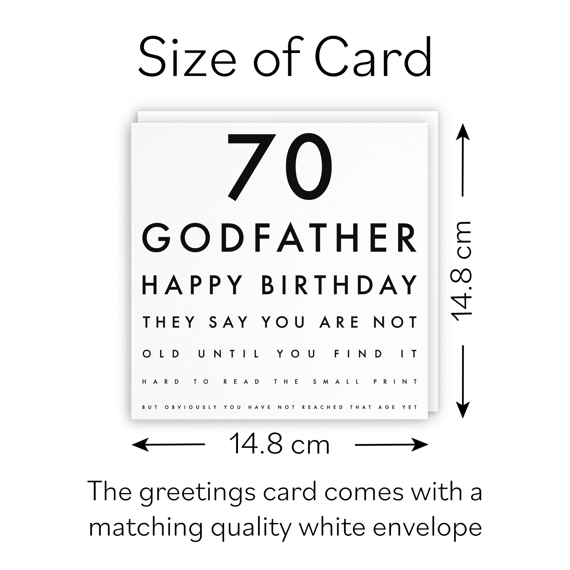 70th Godfather Eye Sight Joke Birthday Card Letters - Default Title (B0947C2VVN)