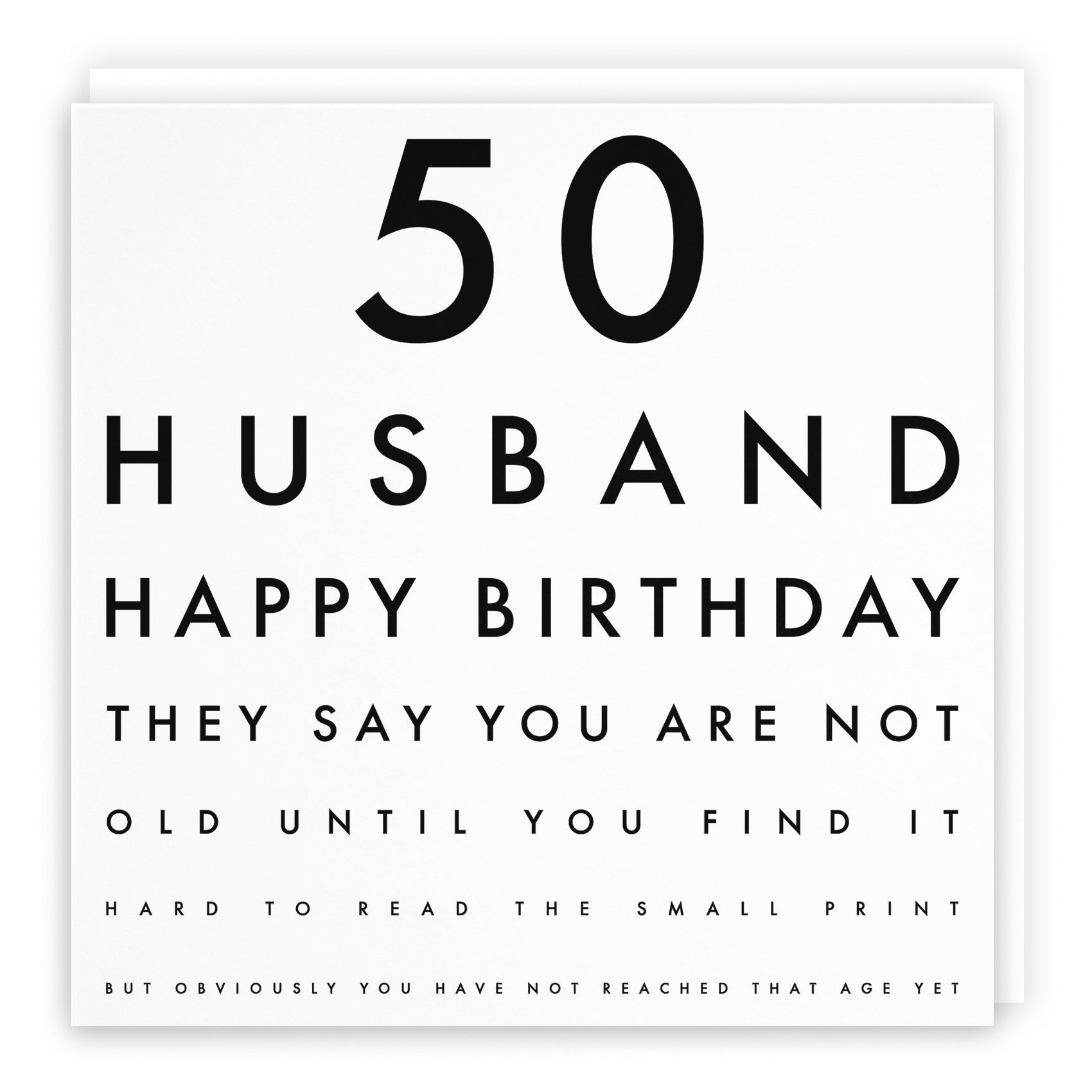 50th Husband Eye Sight Joke Birthday Card Letters - Default Title (B0947CGBZ2)