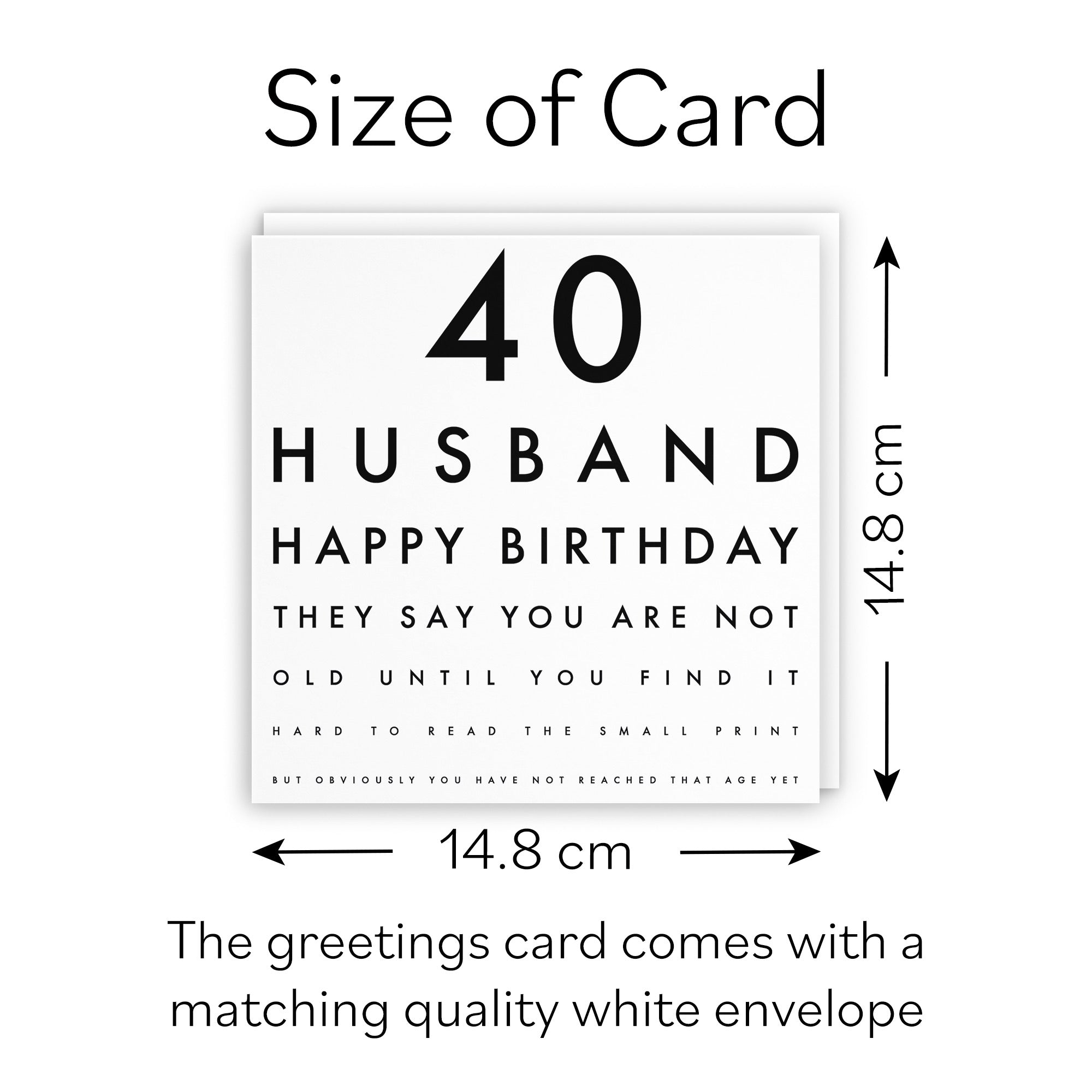 40th Husband Eye Sight Joke Birthday Card Letters - Default Title (B0947CLG1R)