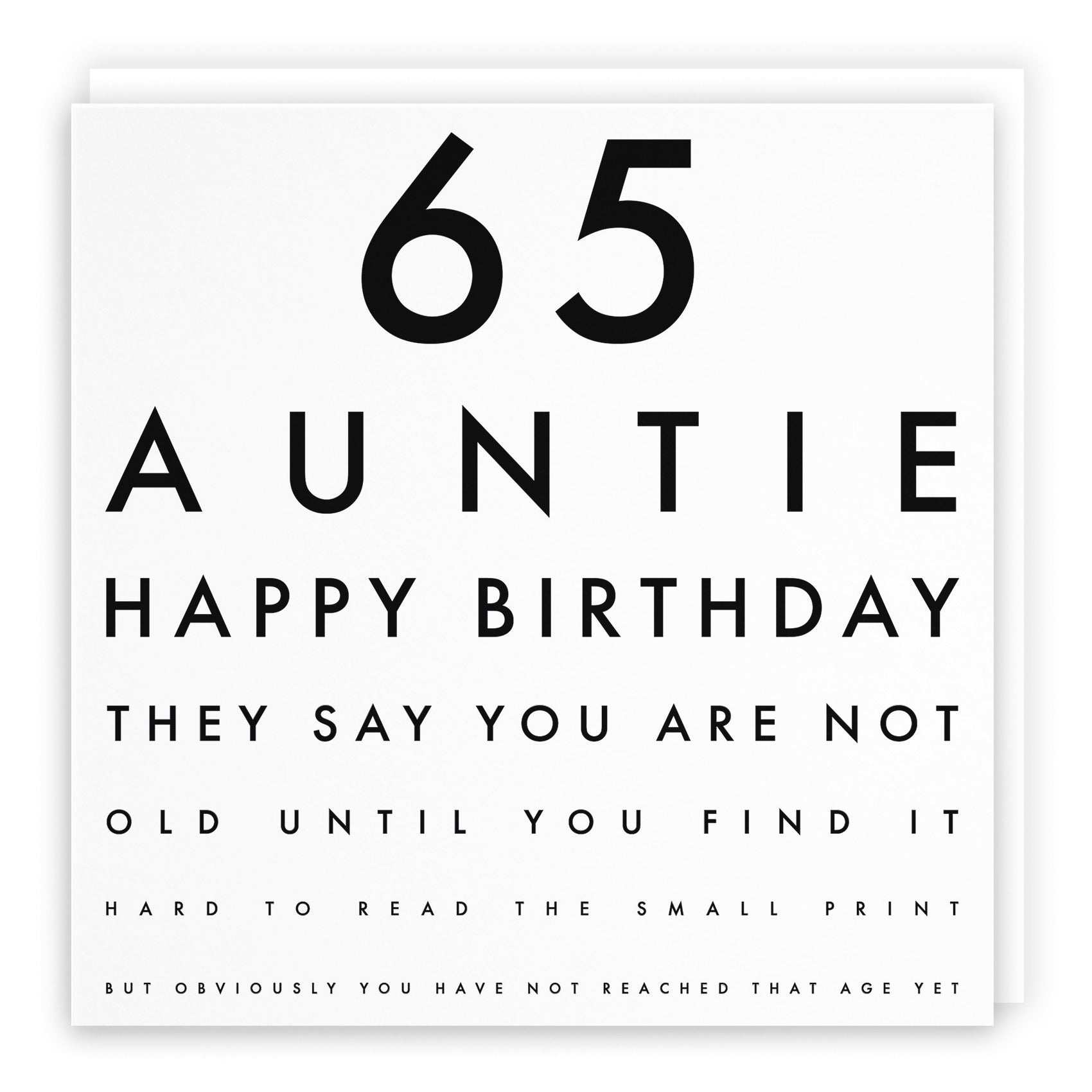 65th Auntie Eye Sight Joke Birthday Card Letters - Default Title (B0947CY41P)