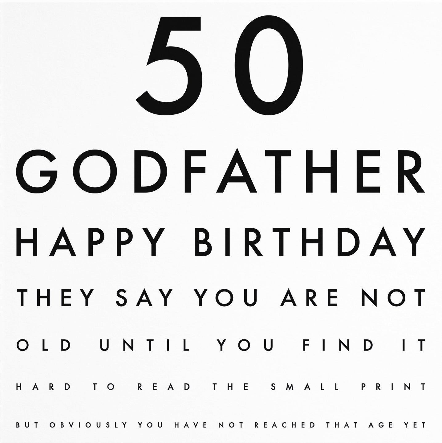 50th Godfather Eye Sight Joke Birthday Card Letters - Default Title (B0947DN3H5)