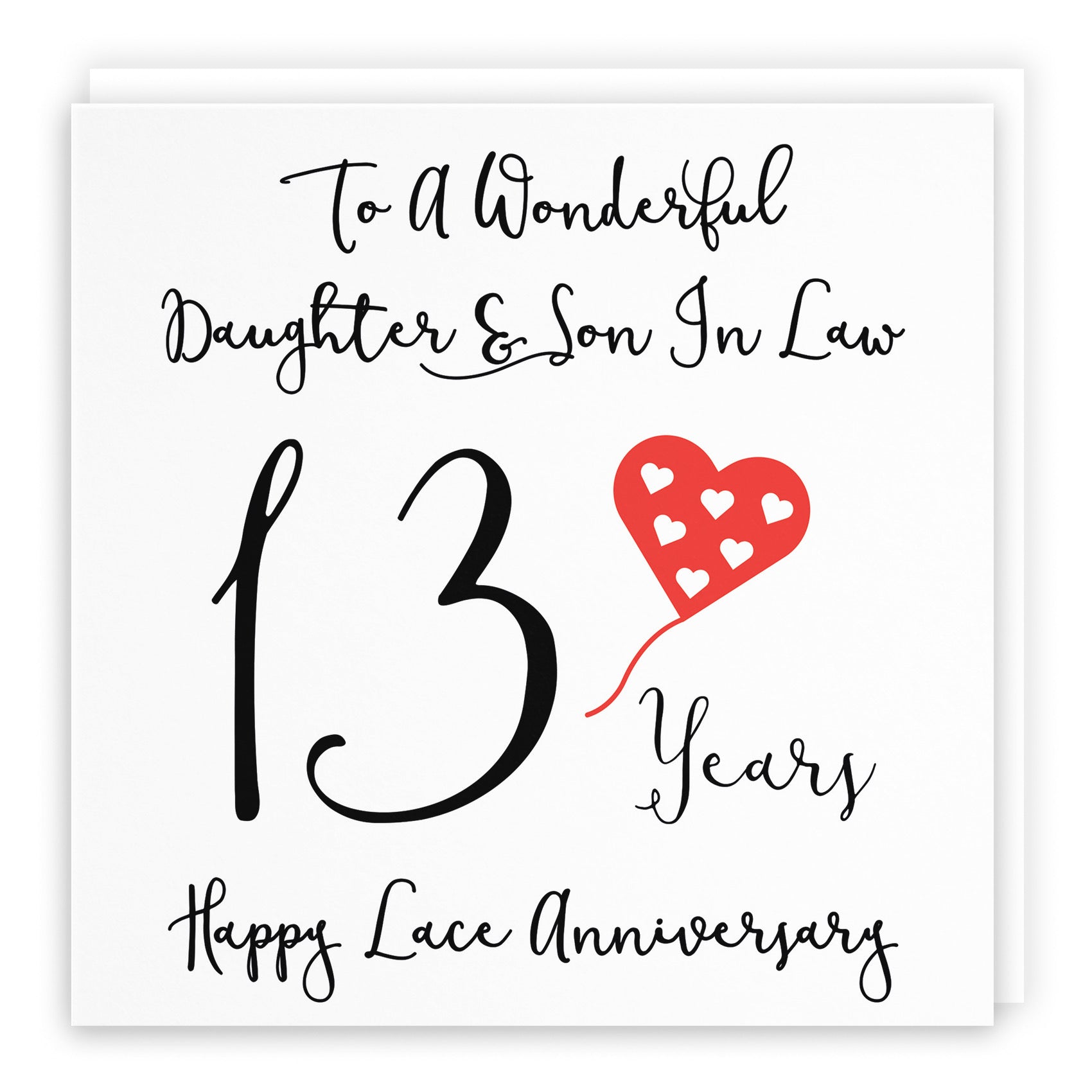 13th Daughter And Son In Law Anniversary Card Love Heart - Default Title (B098FD6T83)