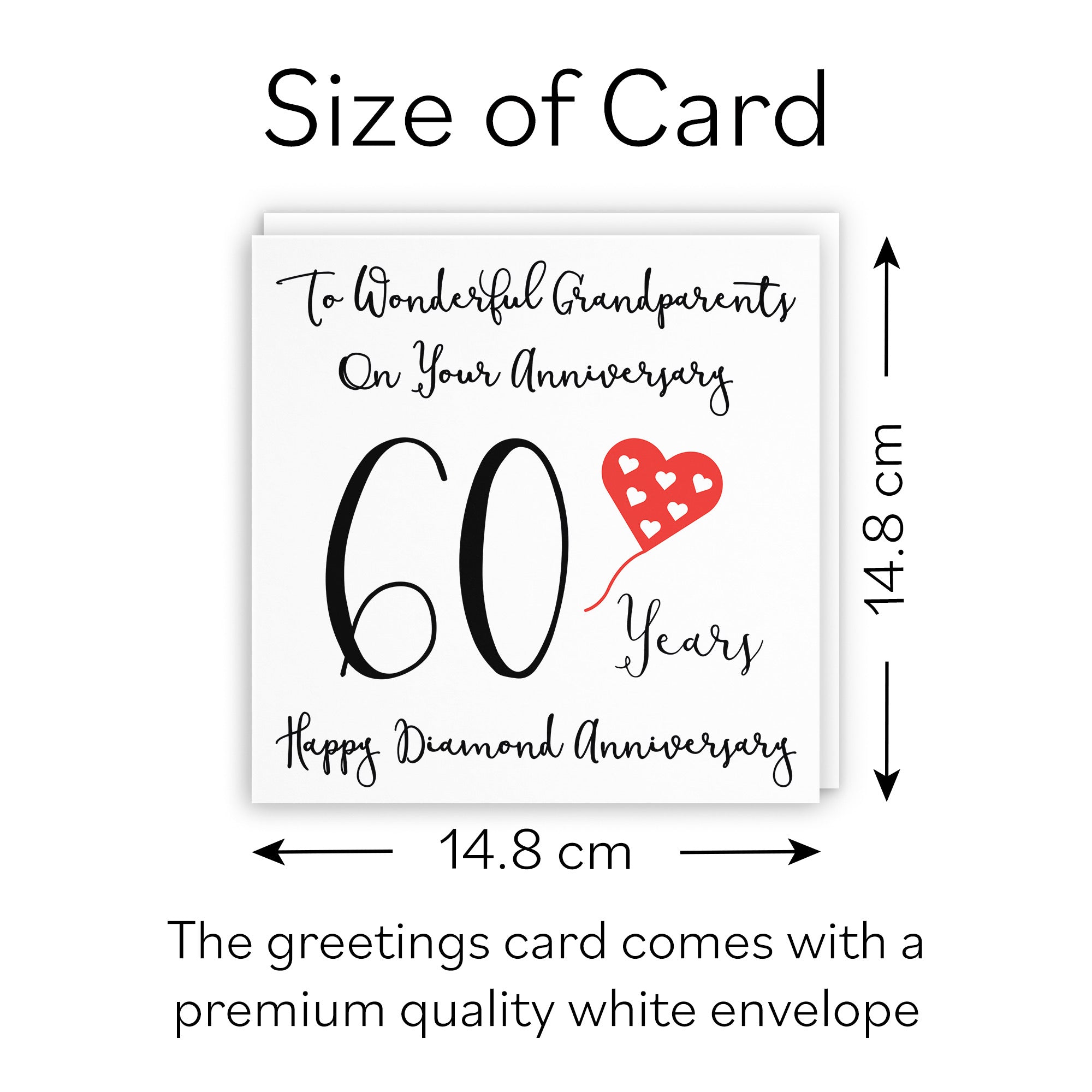 60th Grandparents Anniversary Card Love Heart - Default Title (B098FDG4XK)