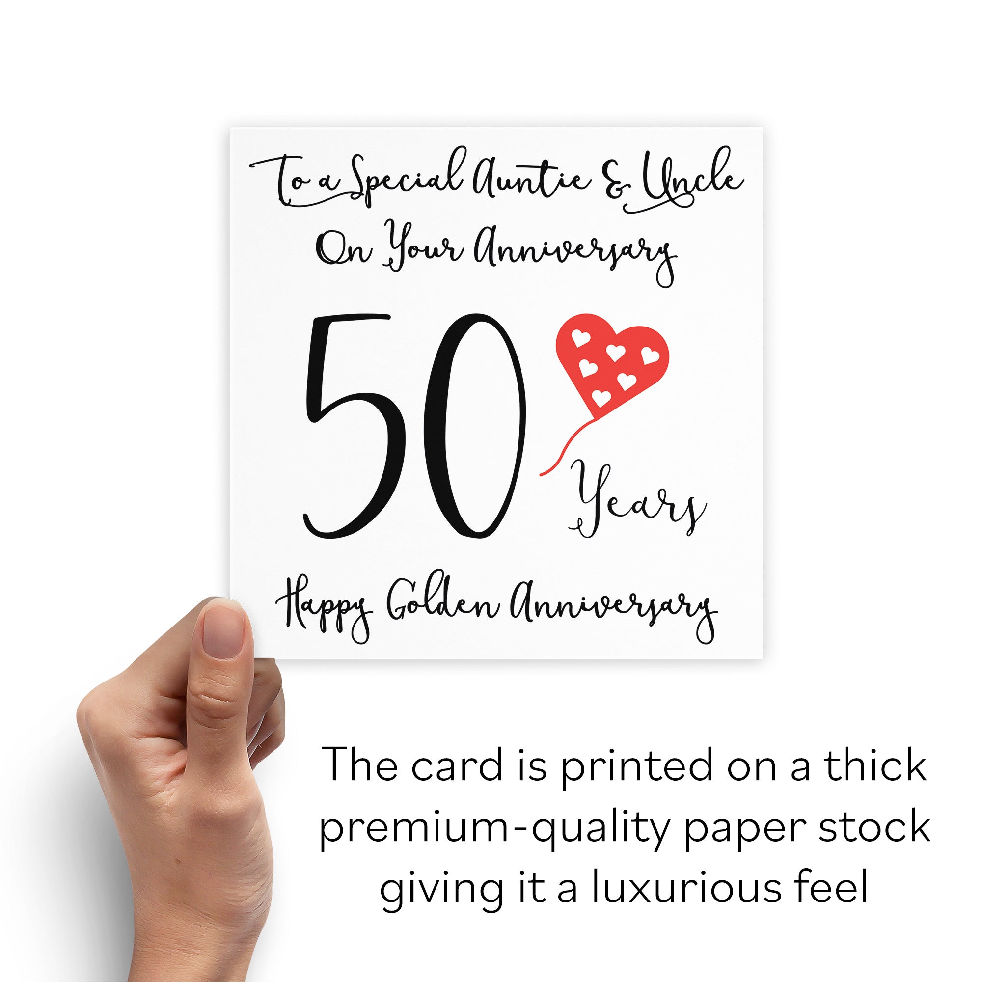 50th Auntie And Uncle Anniversary Card Love Heart - Default Title (B098FDJPJ7)