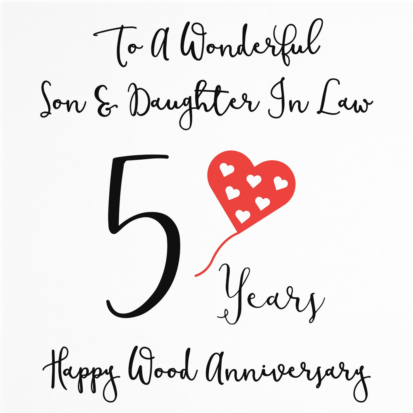 5th Son And Daughter In Law Anniversary Card Love Heart - Default Title (B098FDR6DM)