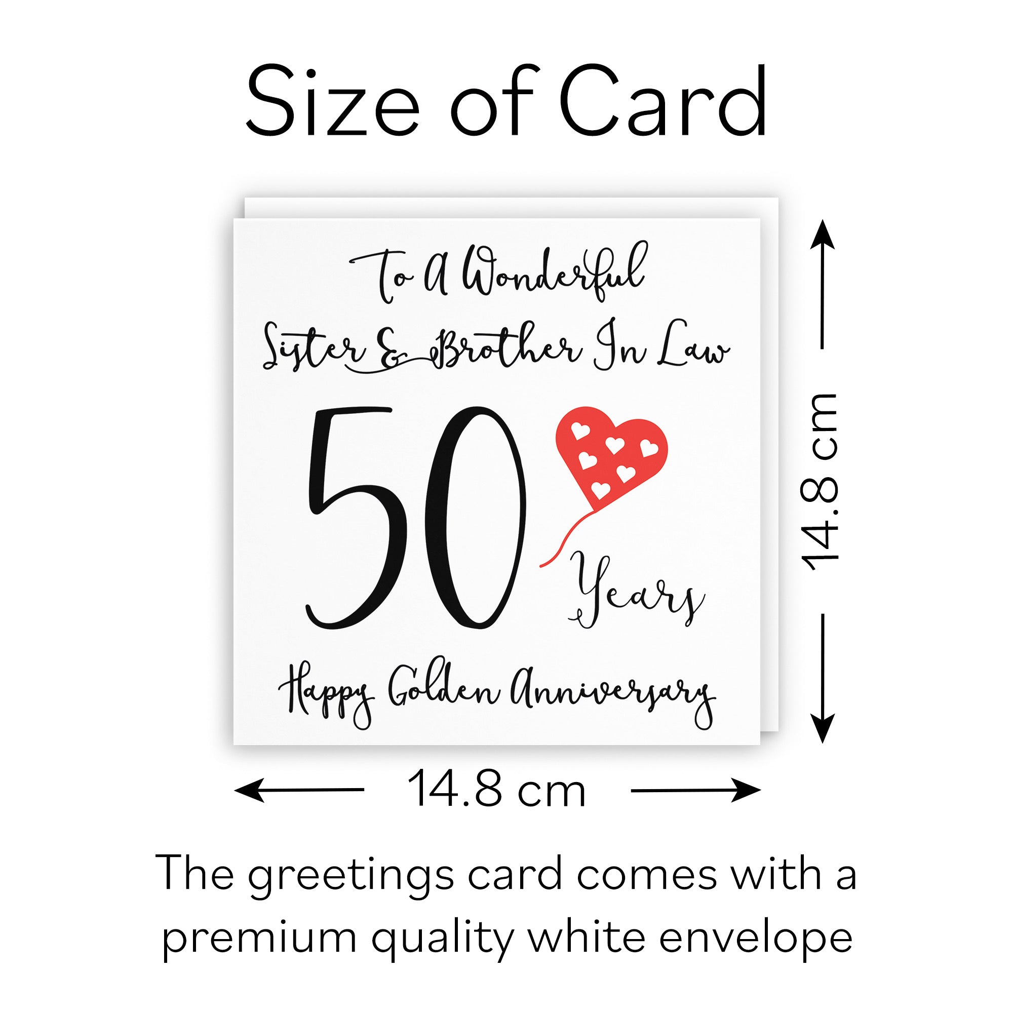50th Sister And Brother In Law Anniversary Card Love Heart - Default Title (B098FFNGKJ)