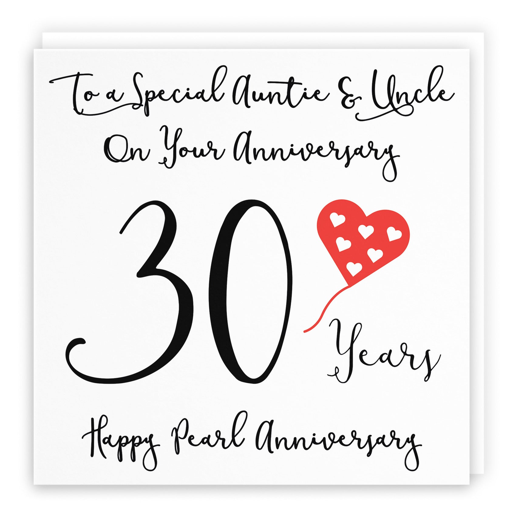 30th Auntie And Uncle Anniversary Card Love Heart - Default Title (B098FFPWSV)