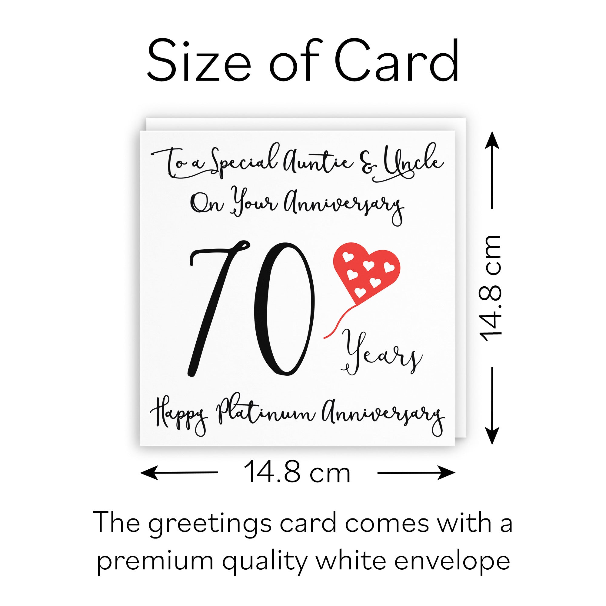 70th Auntie And Uncle Anniversary Card Love Heart - Default Title (B098FFTL7G)