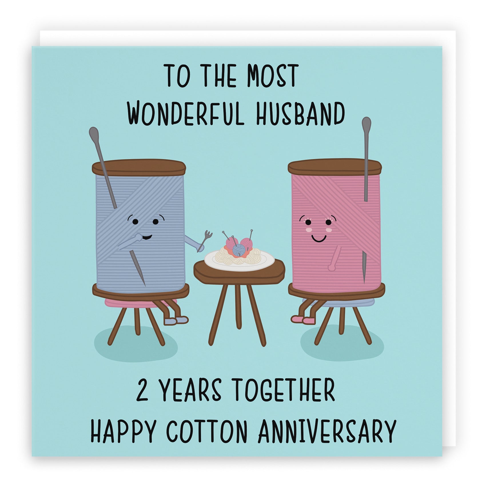 2nd Husband Anniversary Card Iconic - Default Title (B098FG2P42)