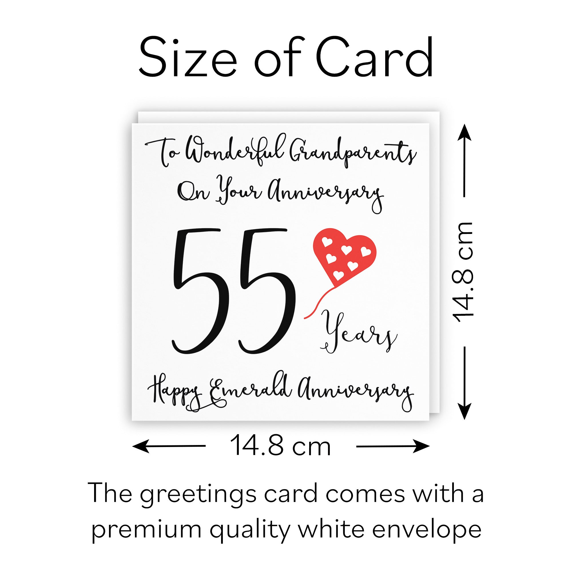55th Grandparents Anniversary Card Love Heart - Default Title (B098FG52GQ)