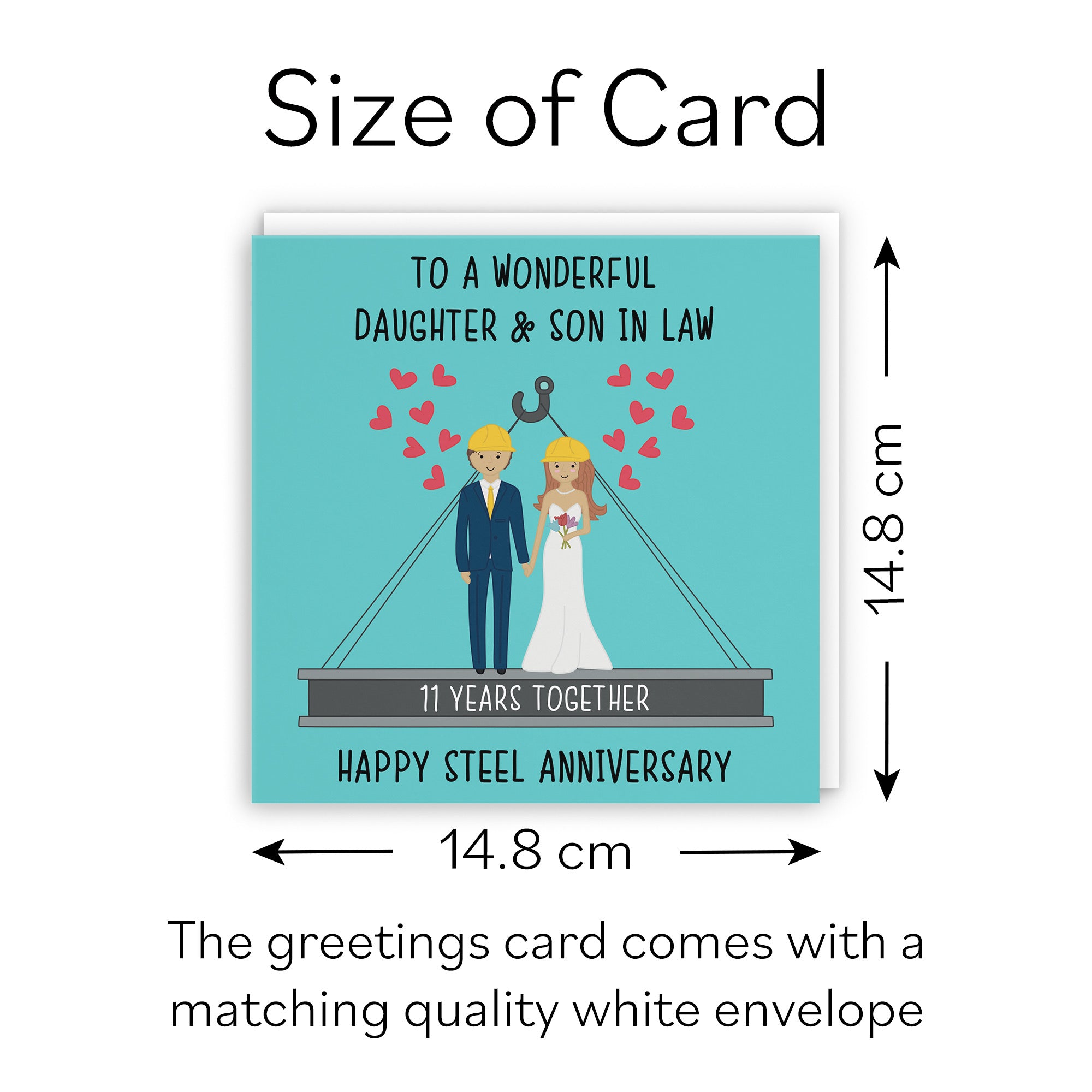 11th Daughter And Son In Law Anniversary Card Iconic - Default Title (B098FGCYYS)