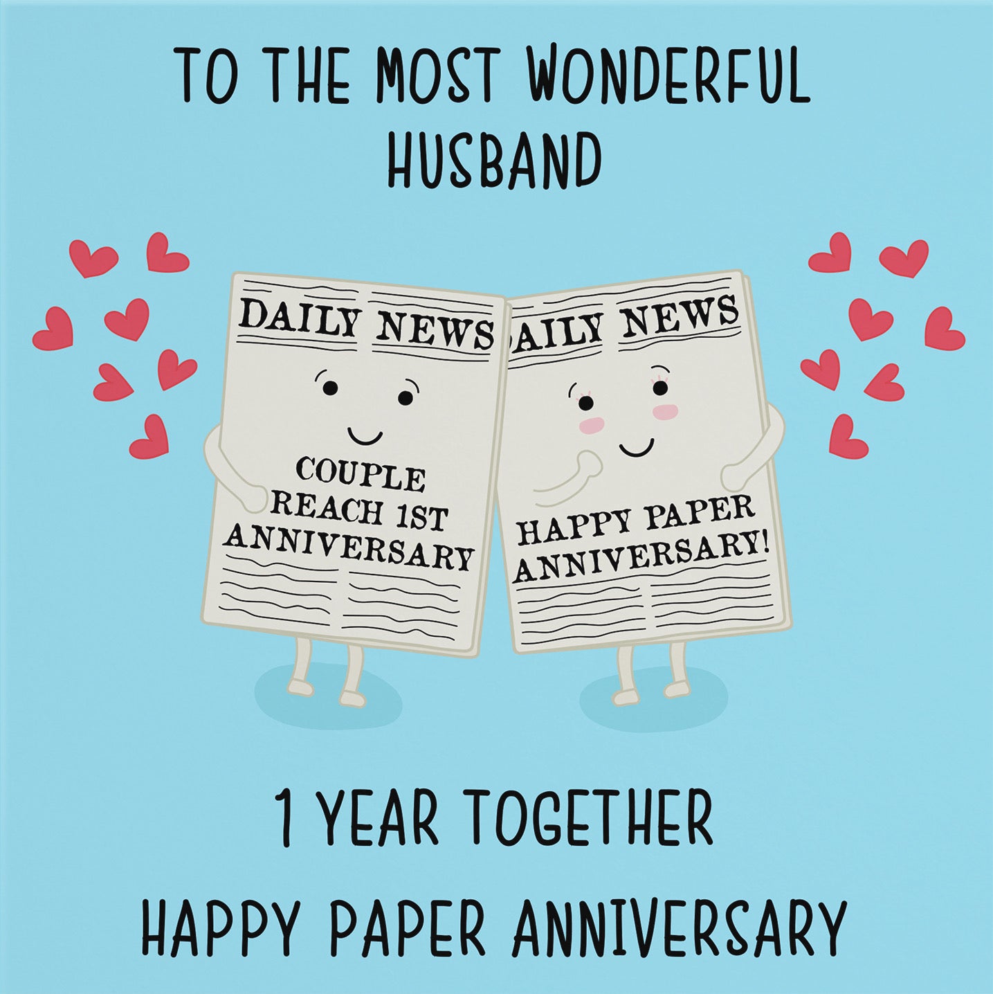 1st Husband Anniversary Card Iconic - Default Title (B098FGLZNP)