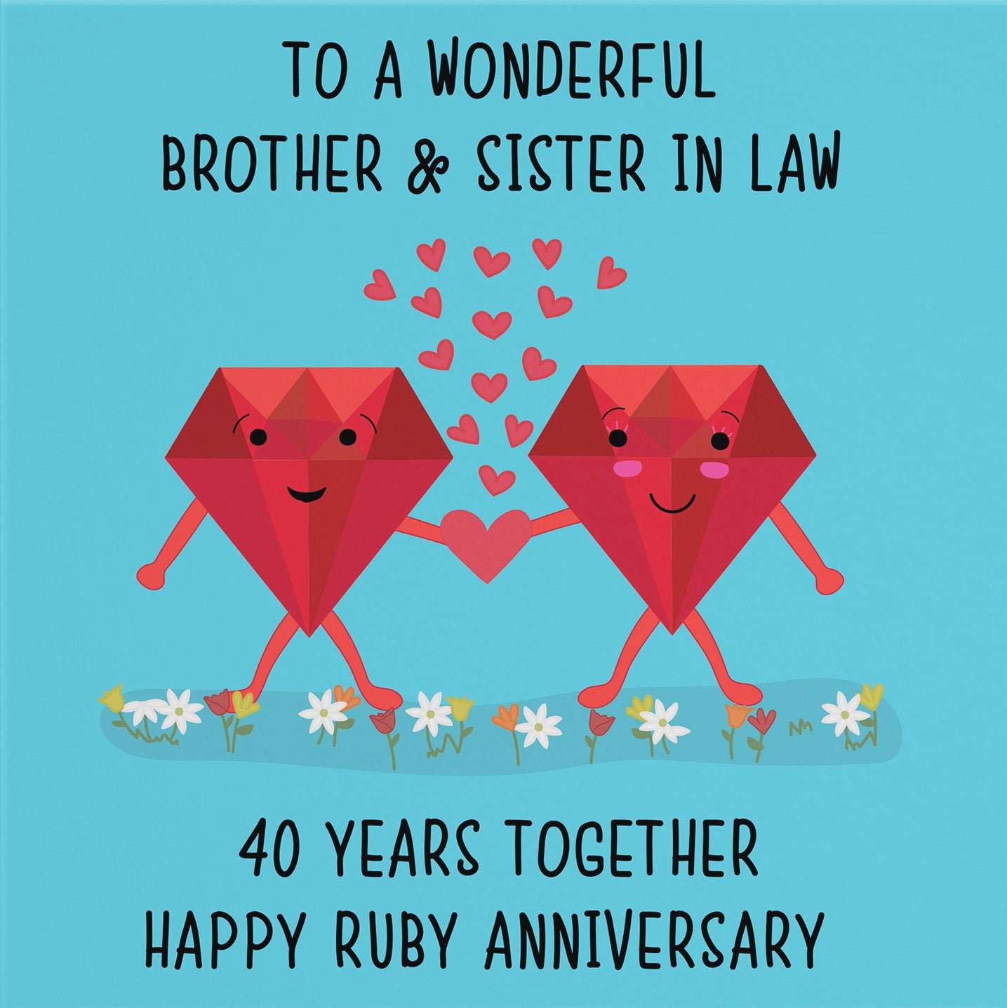 40th Brother And Sister In Law Anniversary Card Iconic - Default Title (B098FGNQ4M)