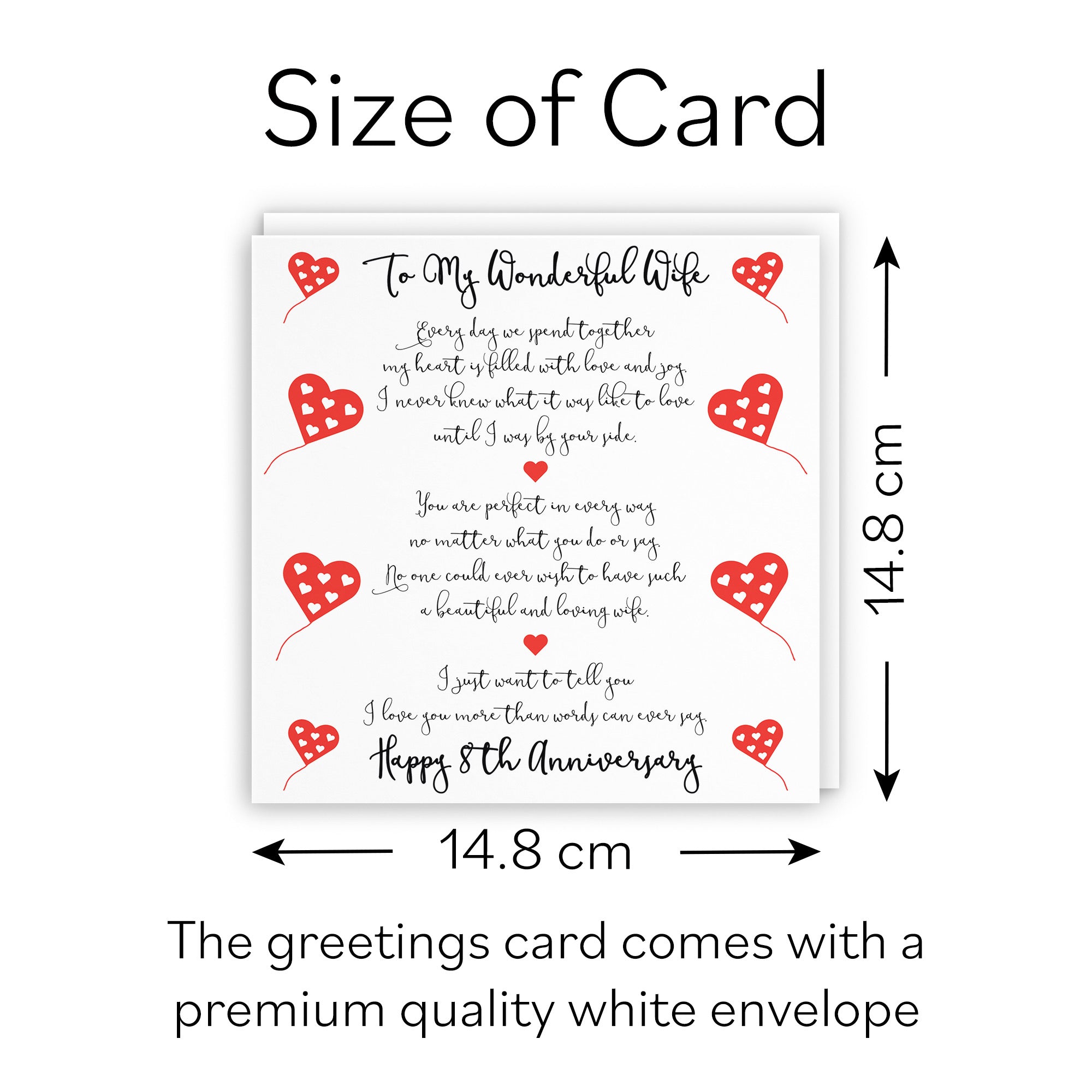 8th Wife Anniversary Card Romantic Verses - Default Title (B098FGS6K6)