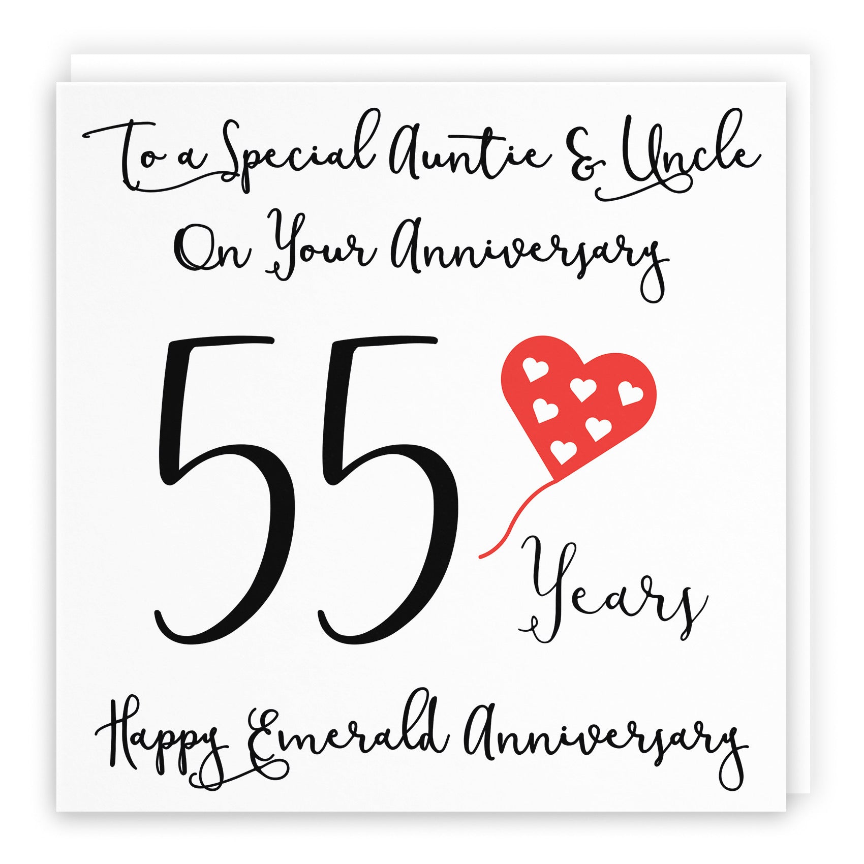 55th Auntie And Uncle Anniversary Card Love Heart - Default Title (B098FHF8BT)