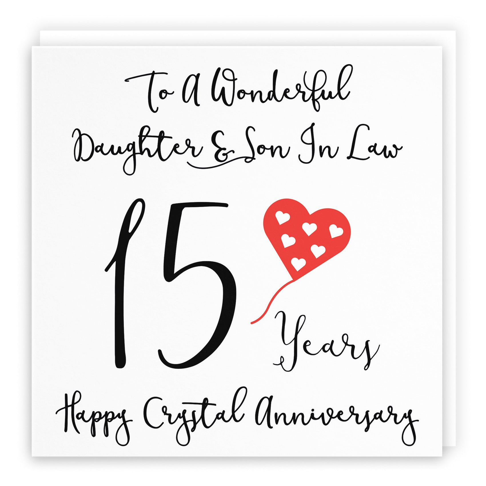15th Daughter And Son In Law Anniversary Card Love Heart - Default Title (B098FHXVJK)