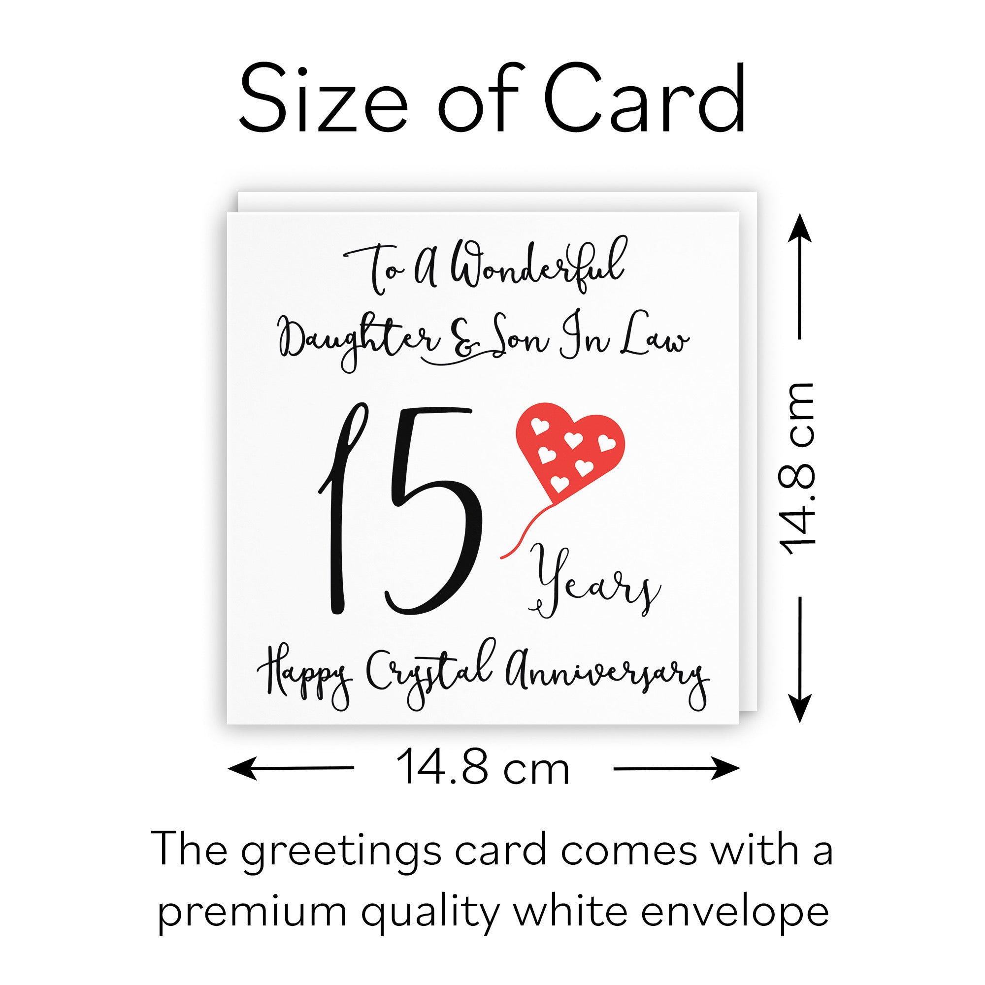 15th Daughter And Son In Law Anniversary Card Love Heart - Default Title (B098FHXVJK)