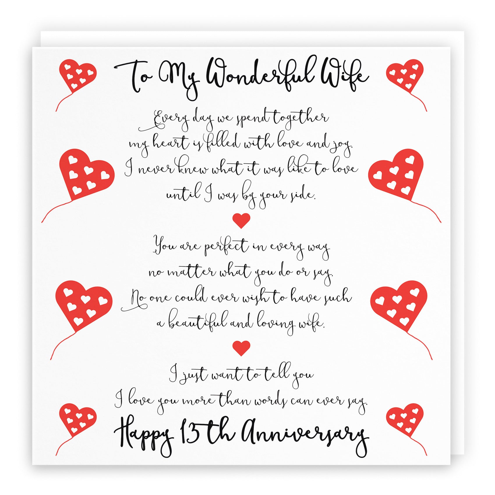 13th Wife Anniversary Card Romantic Verses - Default Title (B099KTRFBY)