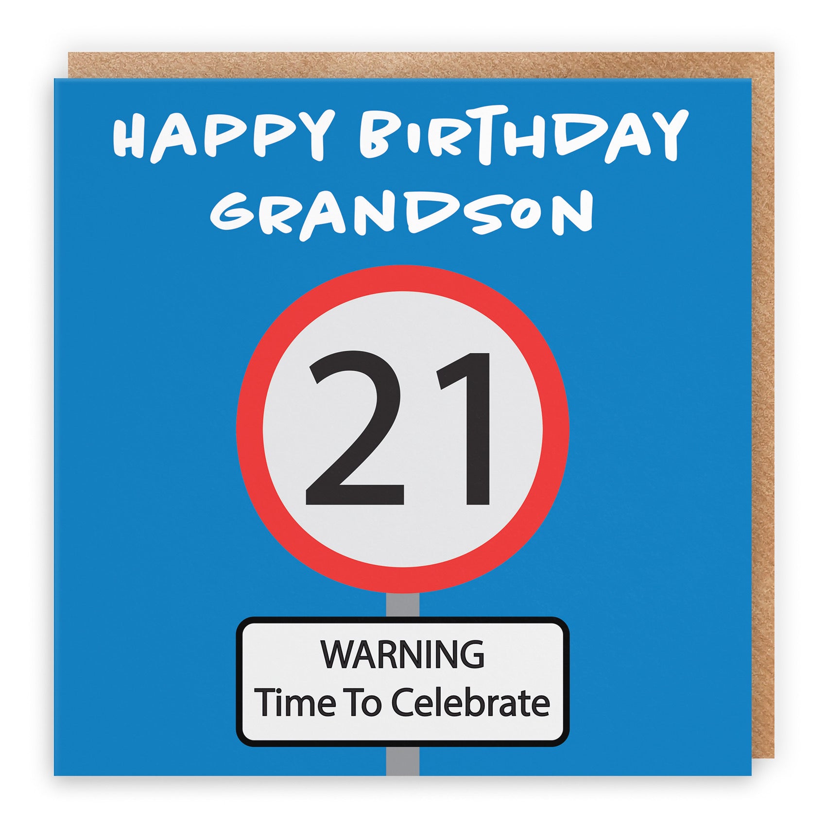 21st Grandson Birthday Card Road Sign - Default Title (B09GJ2RQ5R)