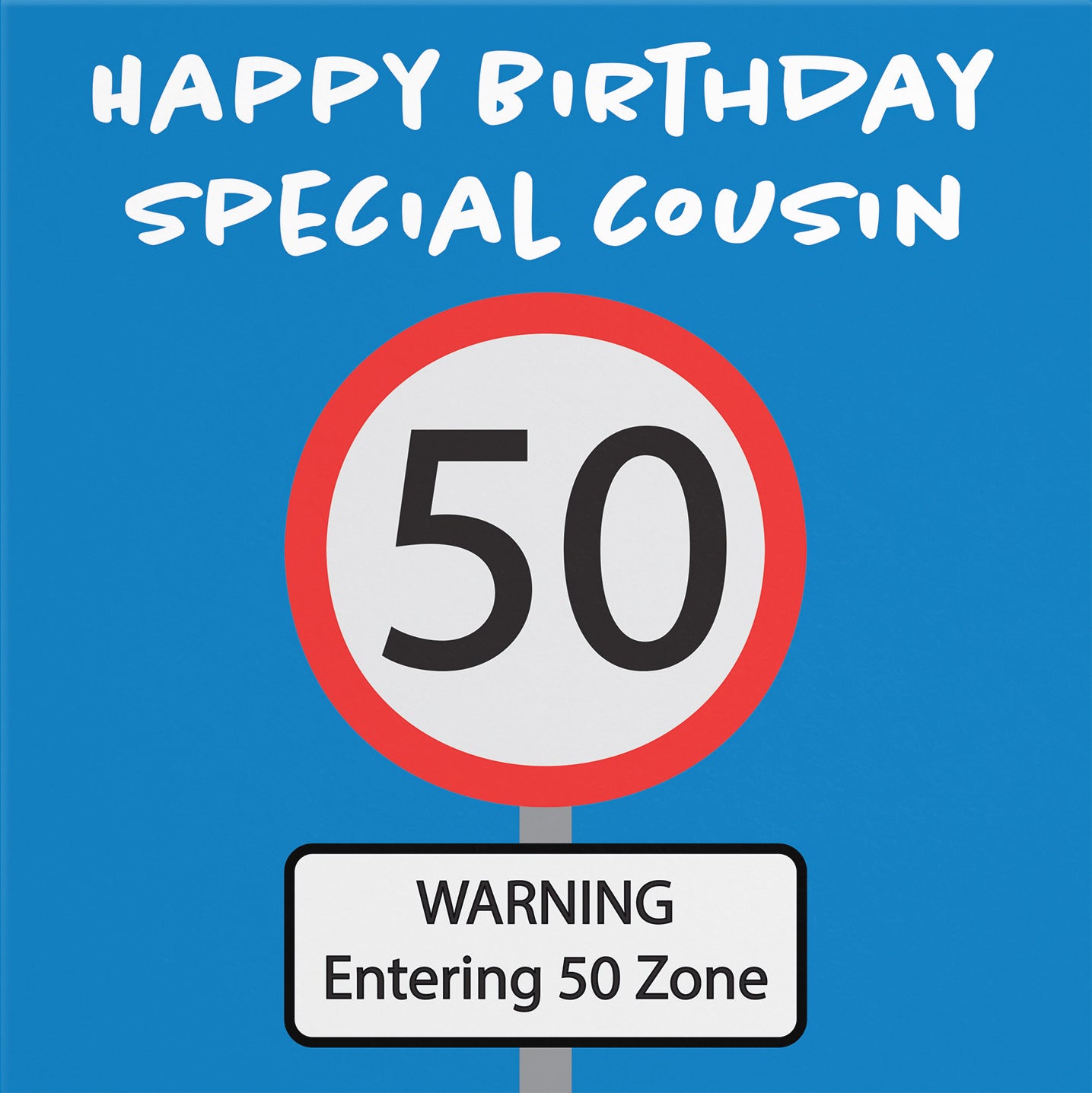 50th Cousin Birthday Card Road Sign - Default Title (B09GJV3QMB)