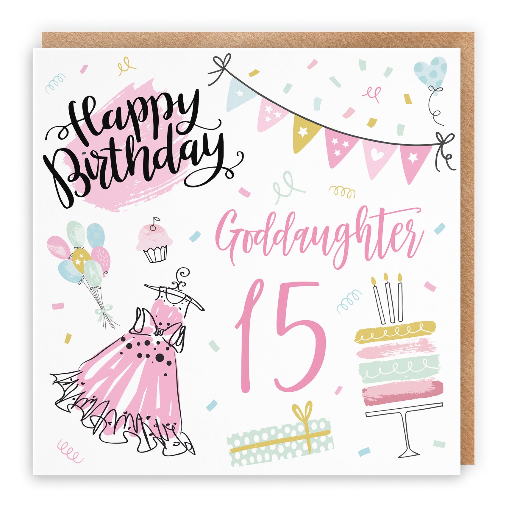 15th Goddaughter Birthday Card Party - Default Title (B09GL9FWNZ)