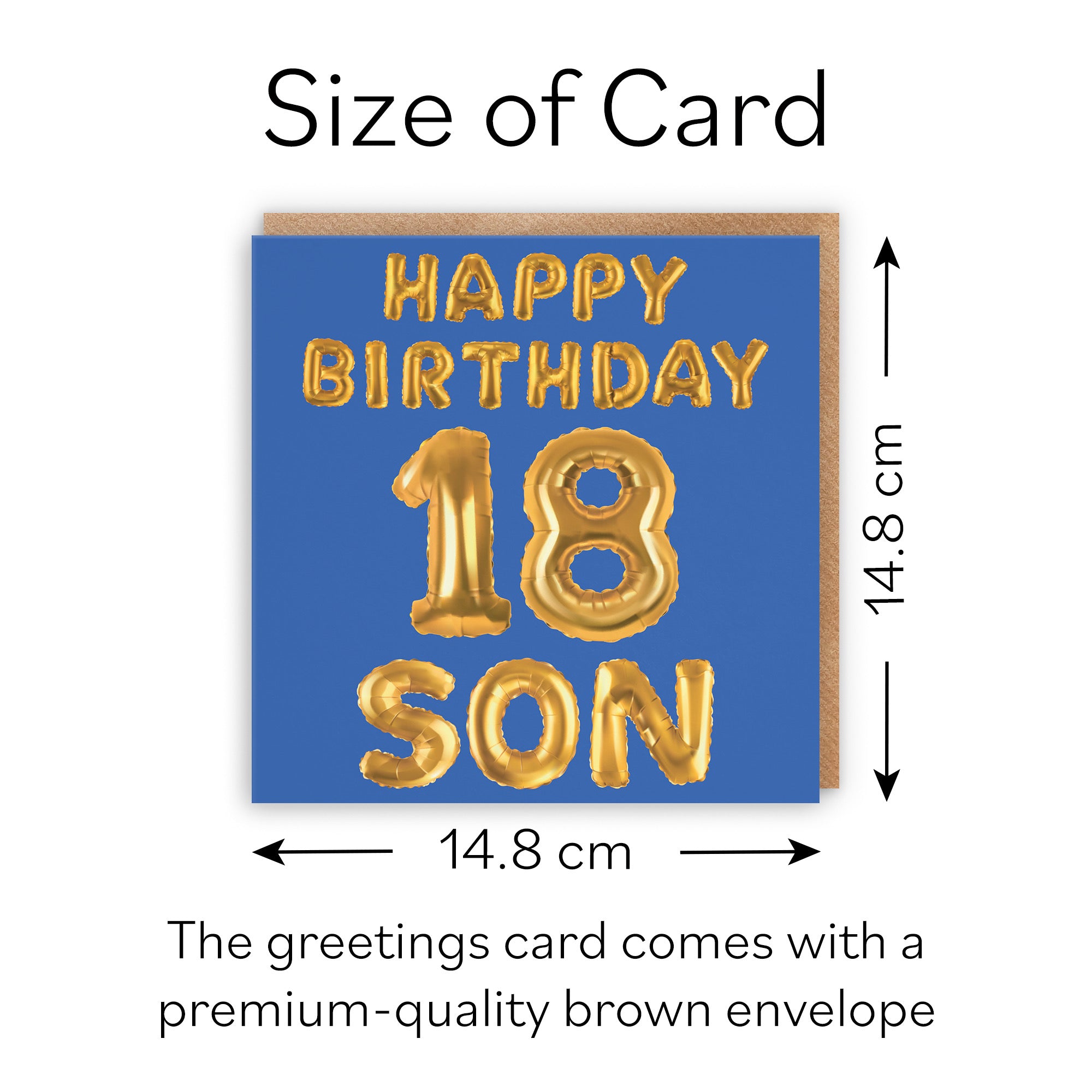 18th Son Birthday Card Balloon - Default Title (B09GL9PFCD)