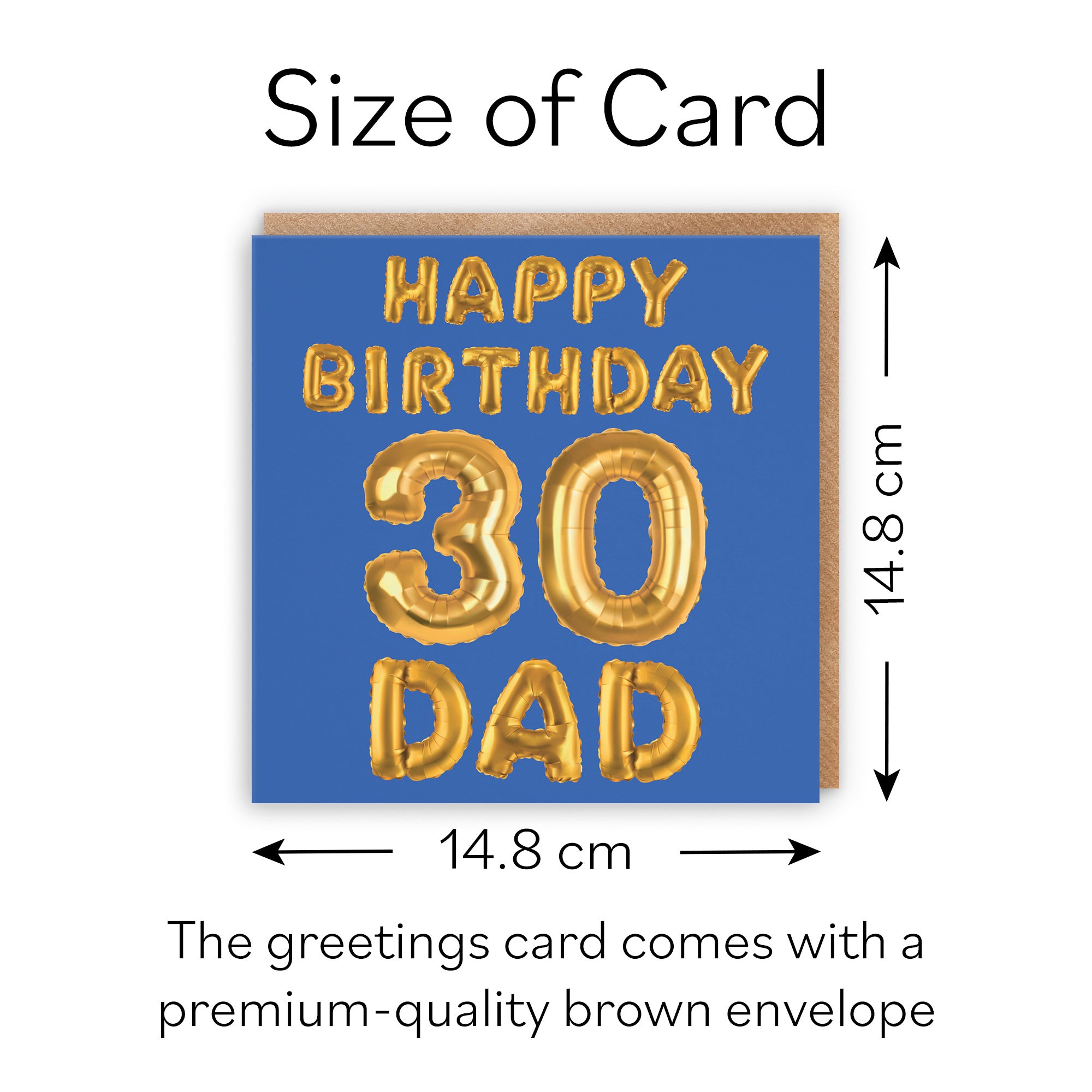 30th Dad Birthday Card Balloon - Default Title (B09GLB91WV)