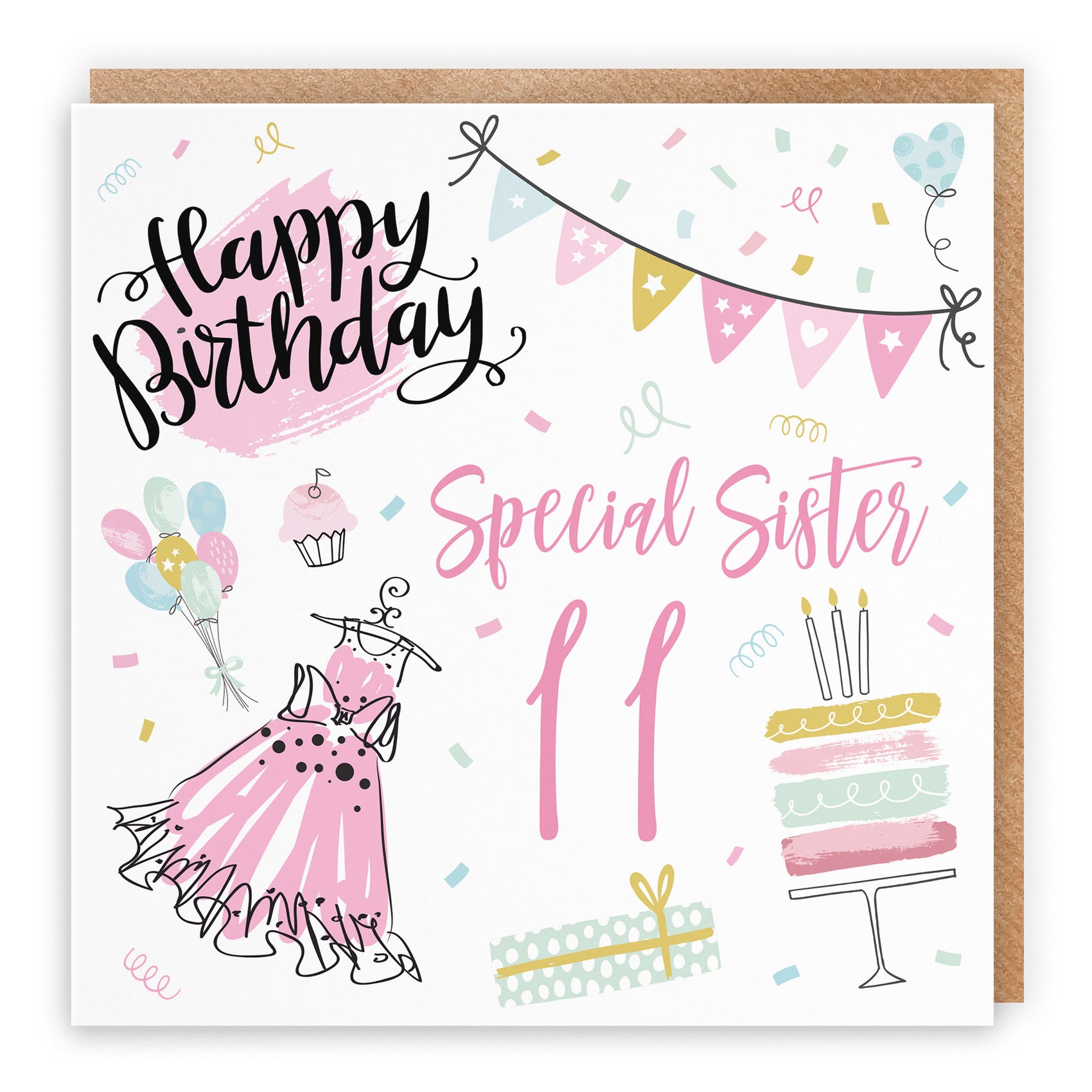 11th Sister Birthday Card Party - Default Title (B09GLBF34W)
