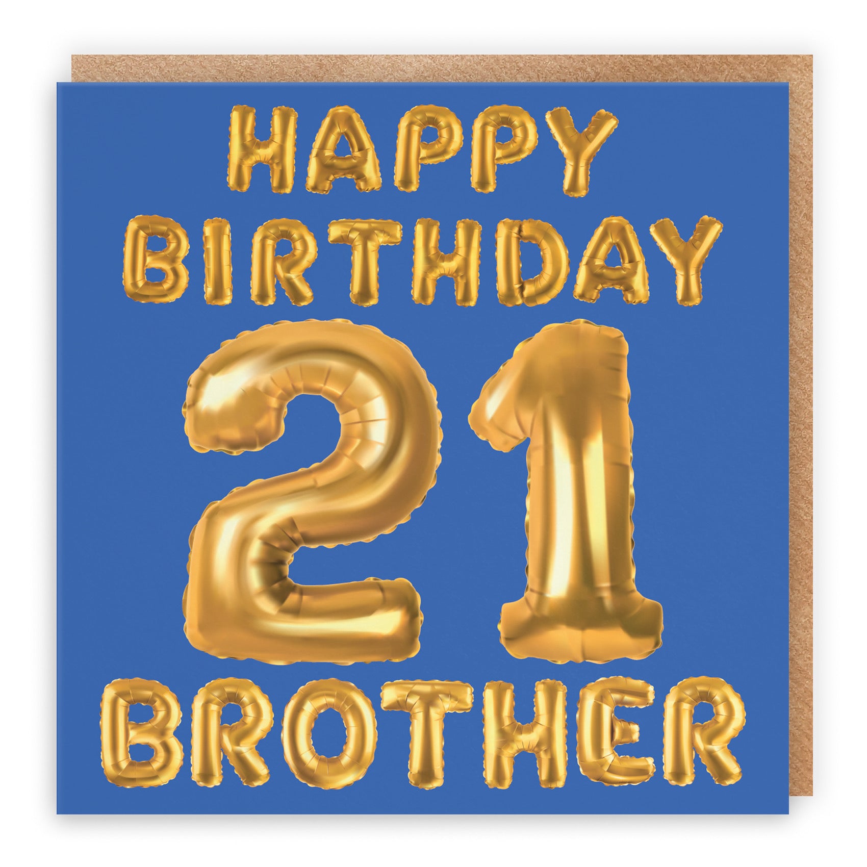 21st Brother Birthday Card Balloon - Default Title (B09GLBRRJ5)