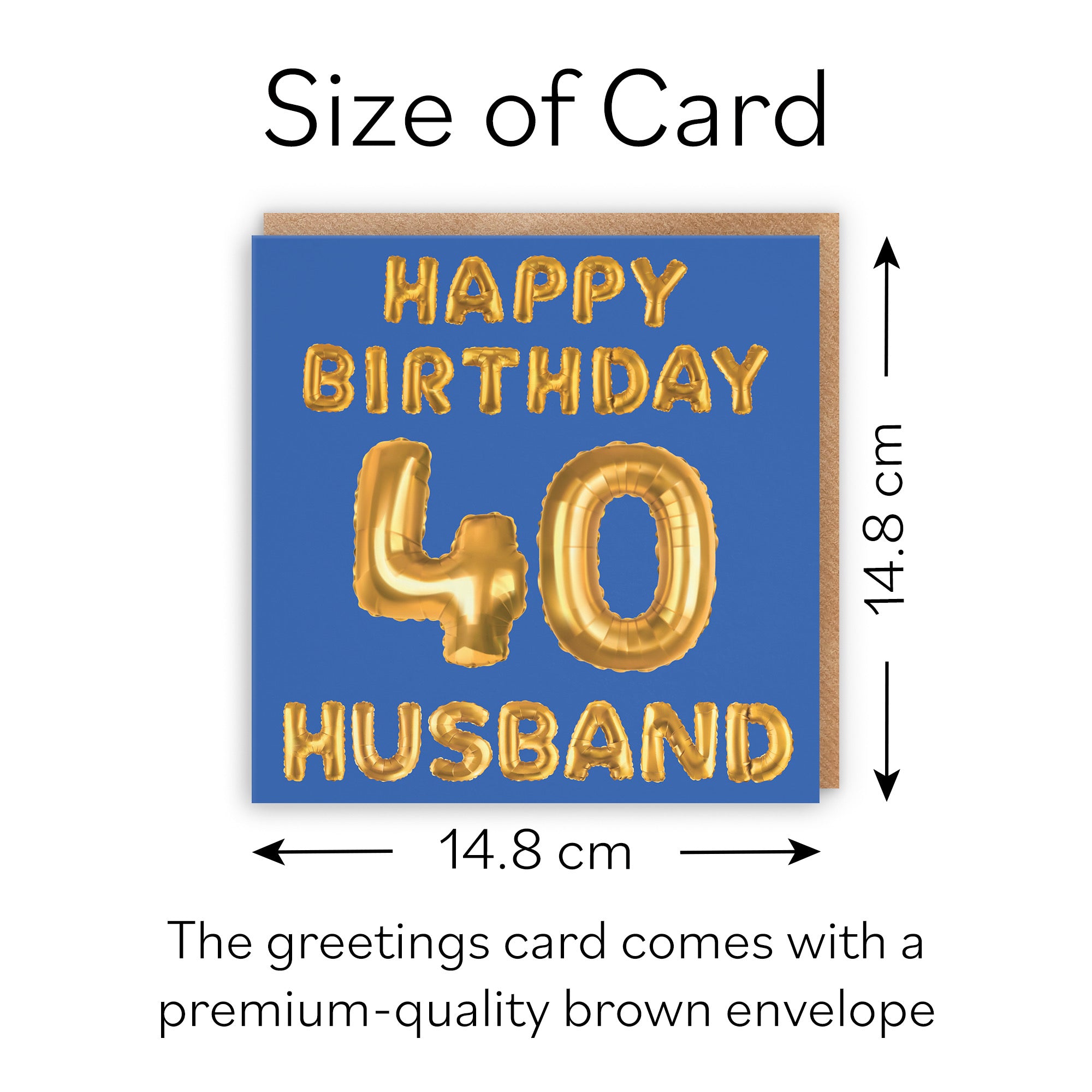 40th Husband Birthday Card Balloon - Default Title (B09GLC22RN)